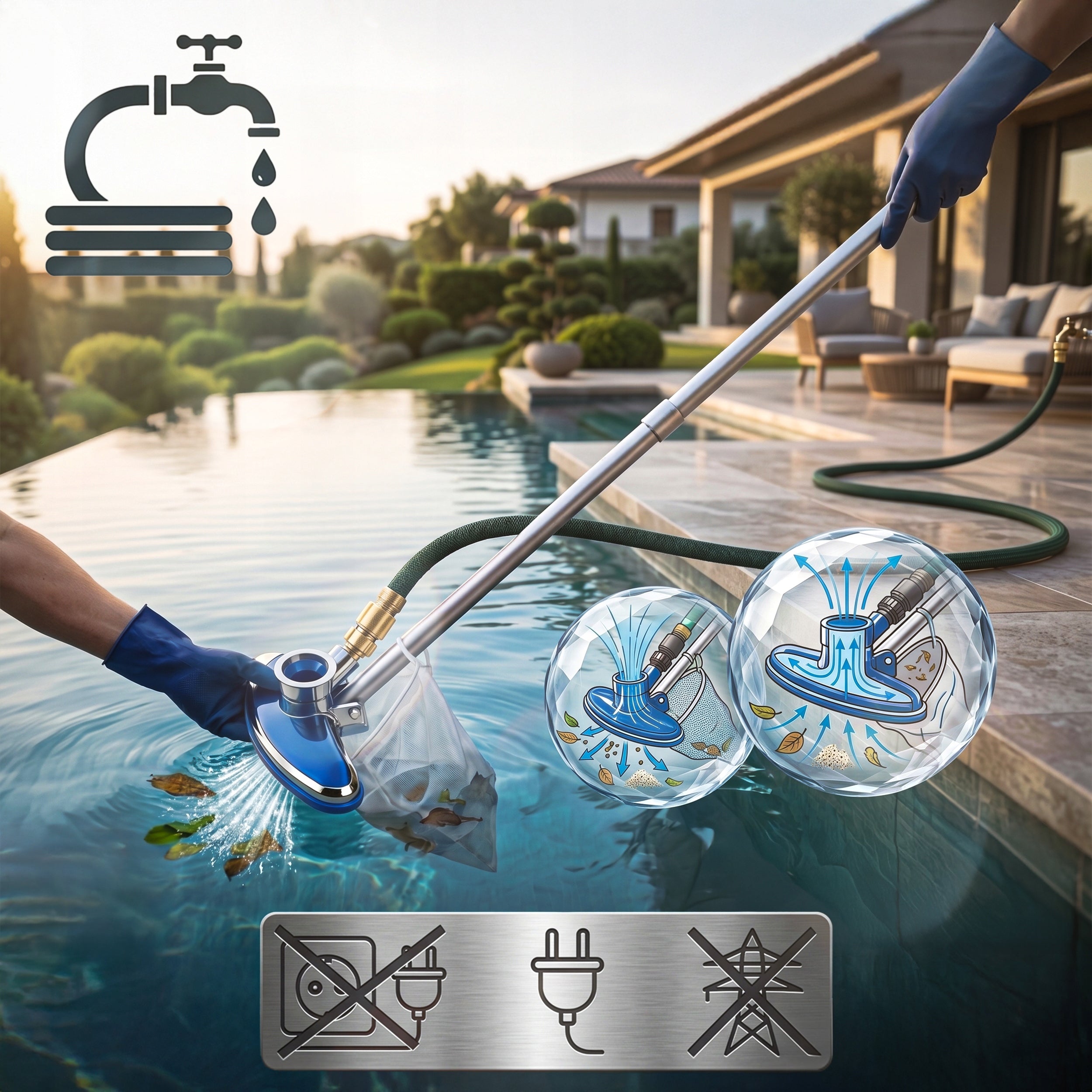Pool Vacuum Cleaner for Pool Cleaning Kit + Mesh Manufacturer code UNIWERSALNY ZESTAW CZYSZCZĄCY DO BASENÓW