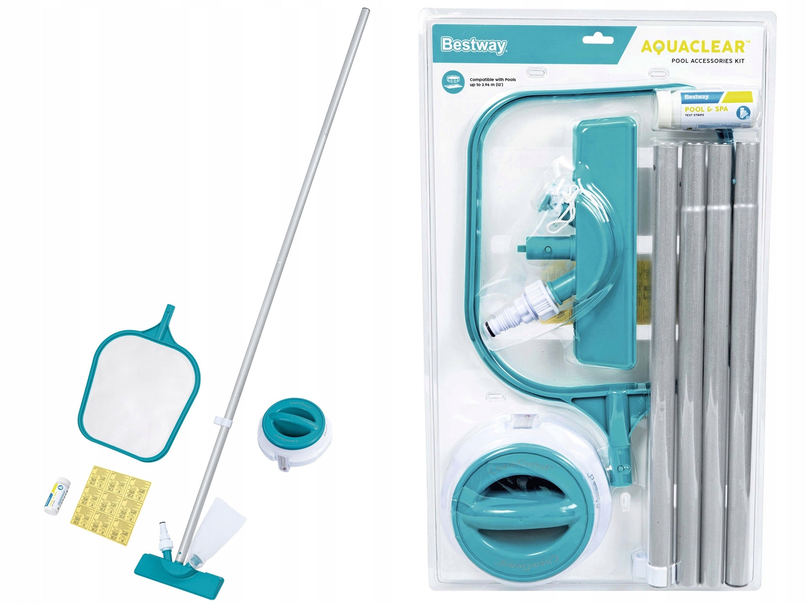 Pool Water Purification Kit VACUUM CLEANER MESH STICK FLOAT PATCHES