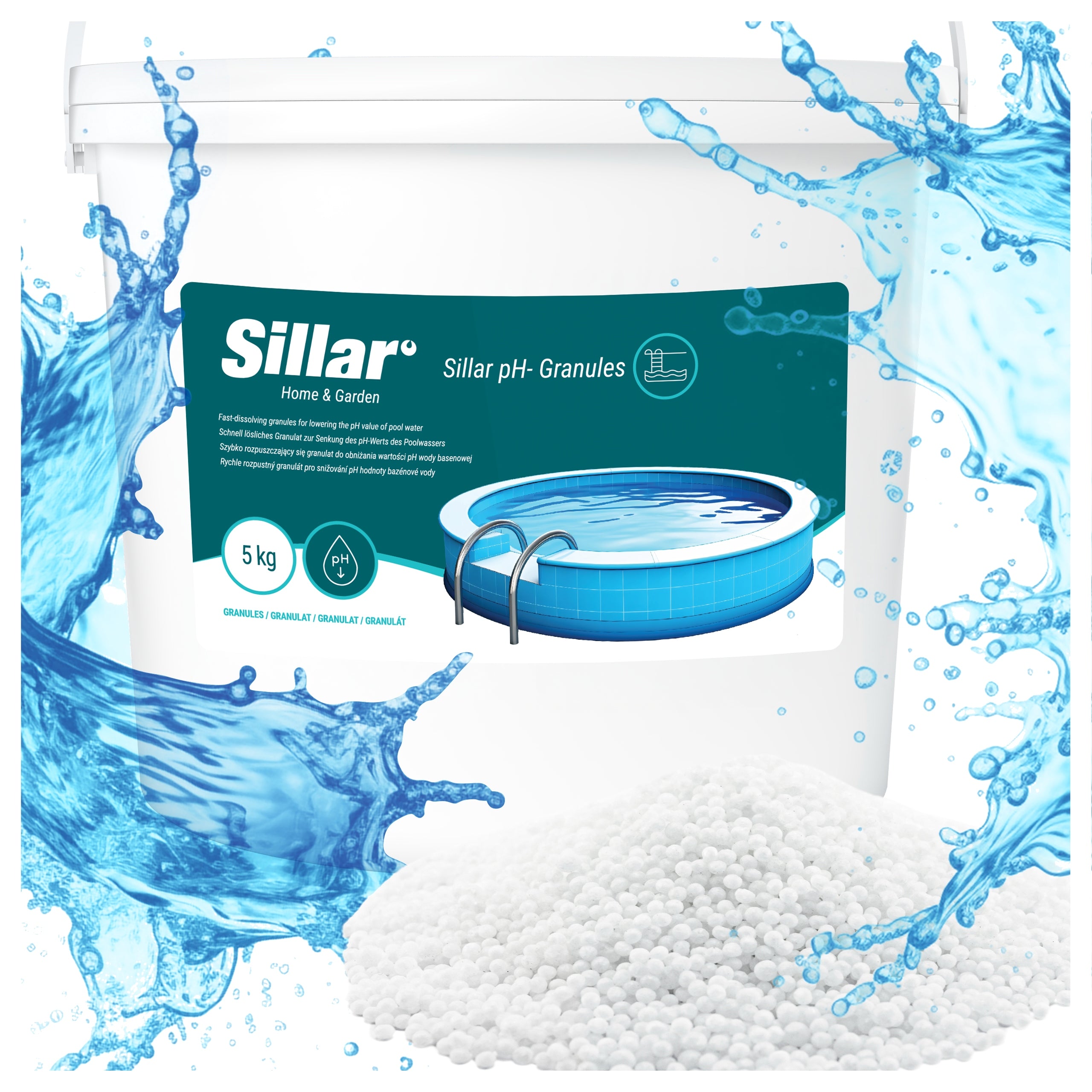 Pool chemistry Sillar pool chemistry PH- minus lowering ph 5kg Kind water Ph regulator