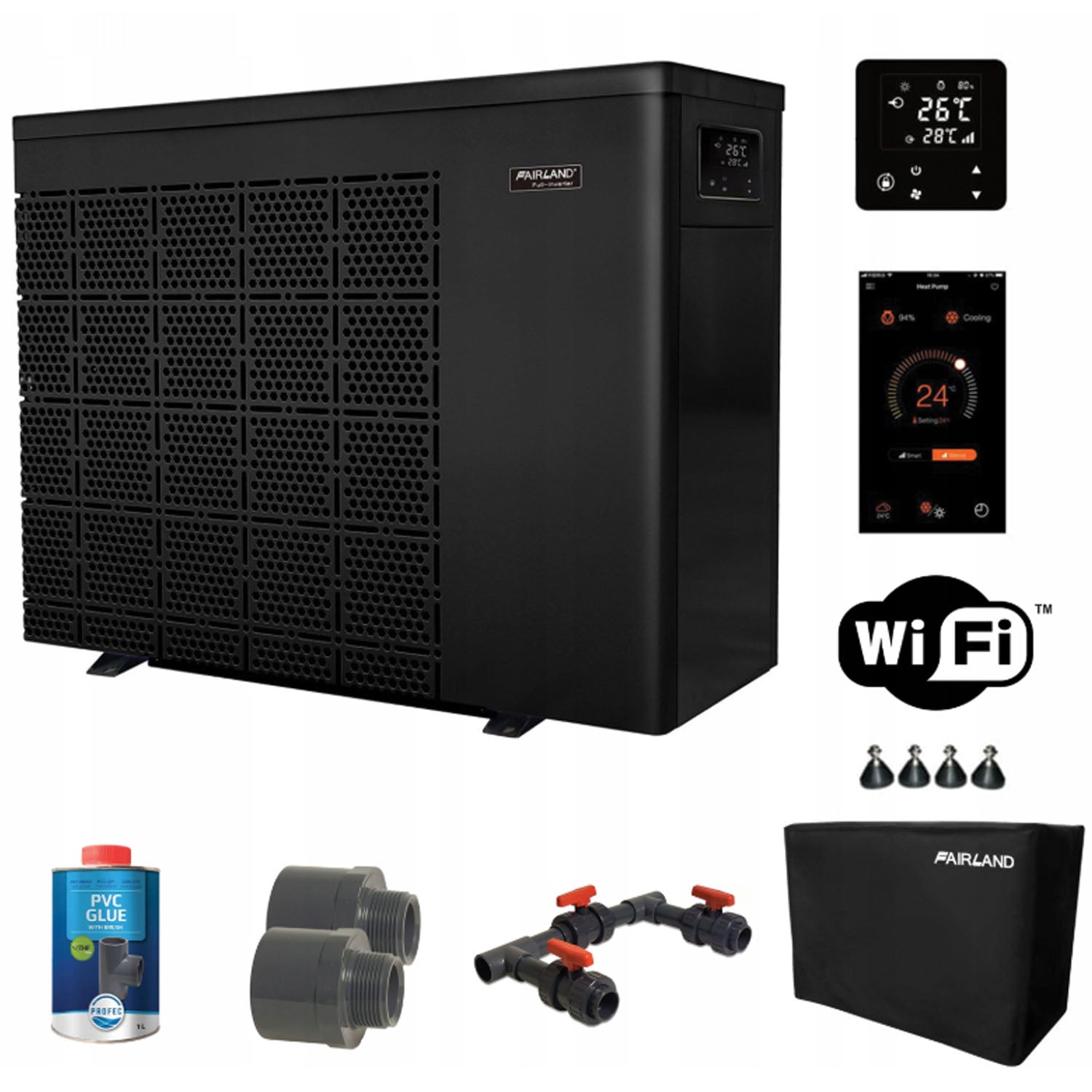 Pool heat pump 6,5kW INVERTER + FAIRLAND