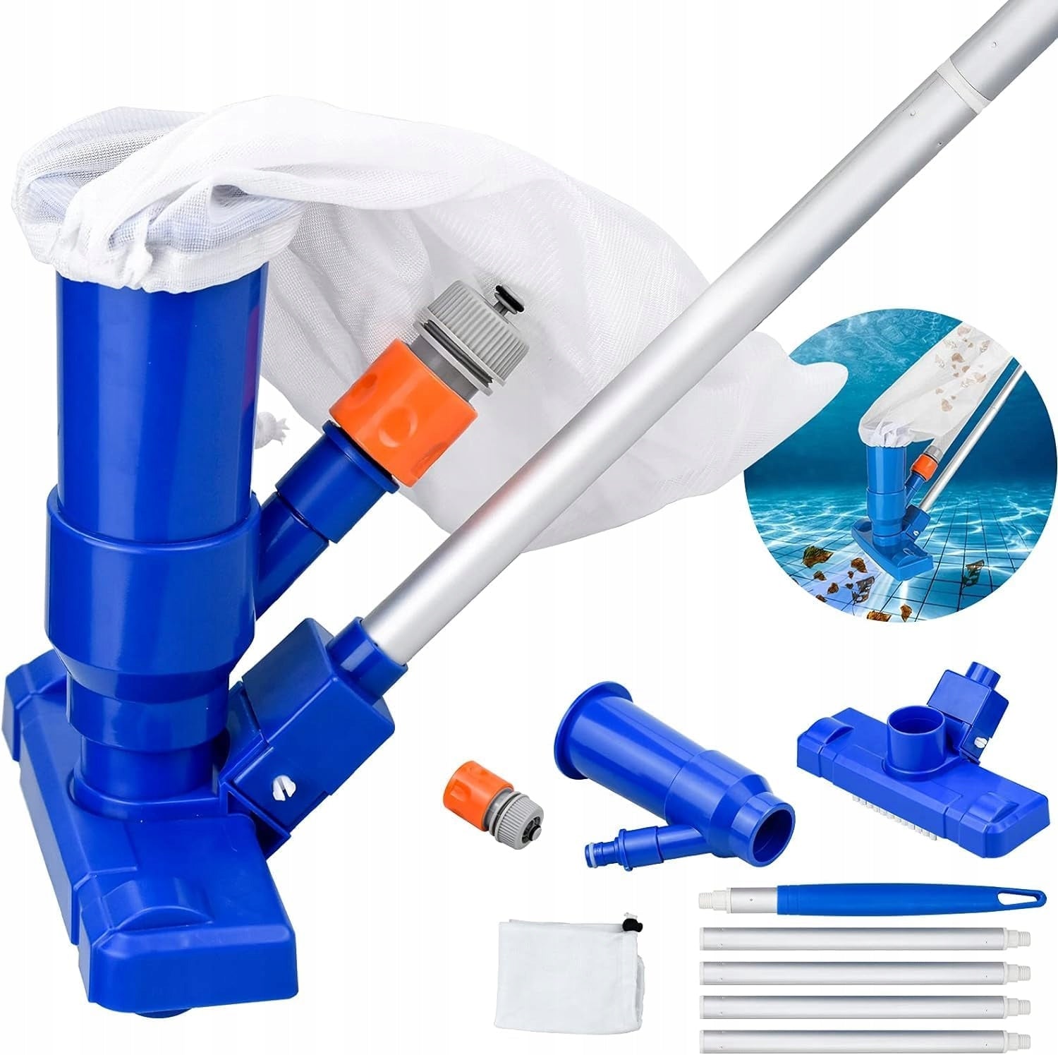 Pool vacuum cleaner bottom cleaning brush 18,5cm + 2 bags