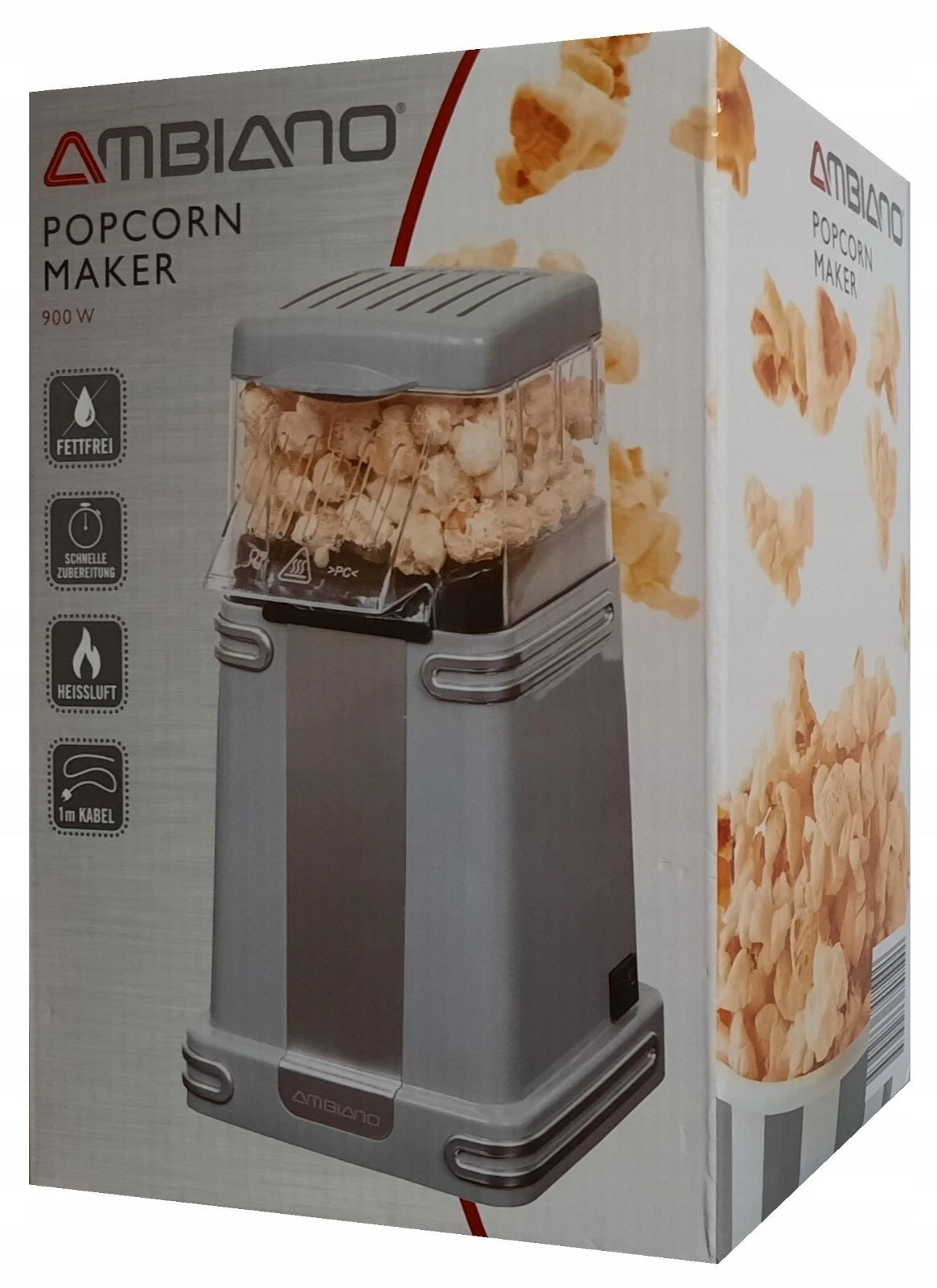 Popcorn Machine Ambiano 900W Fat Free Hot Air Oil Free Manufacturer code 4