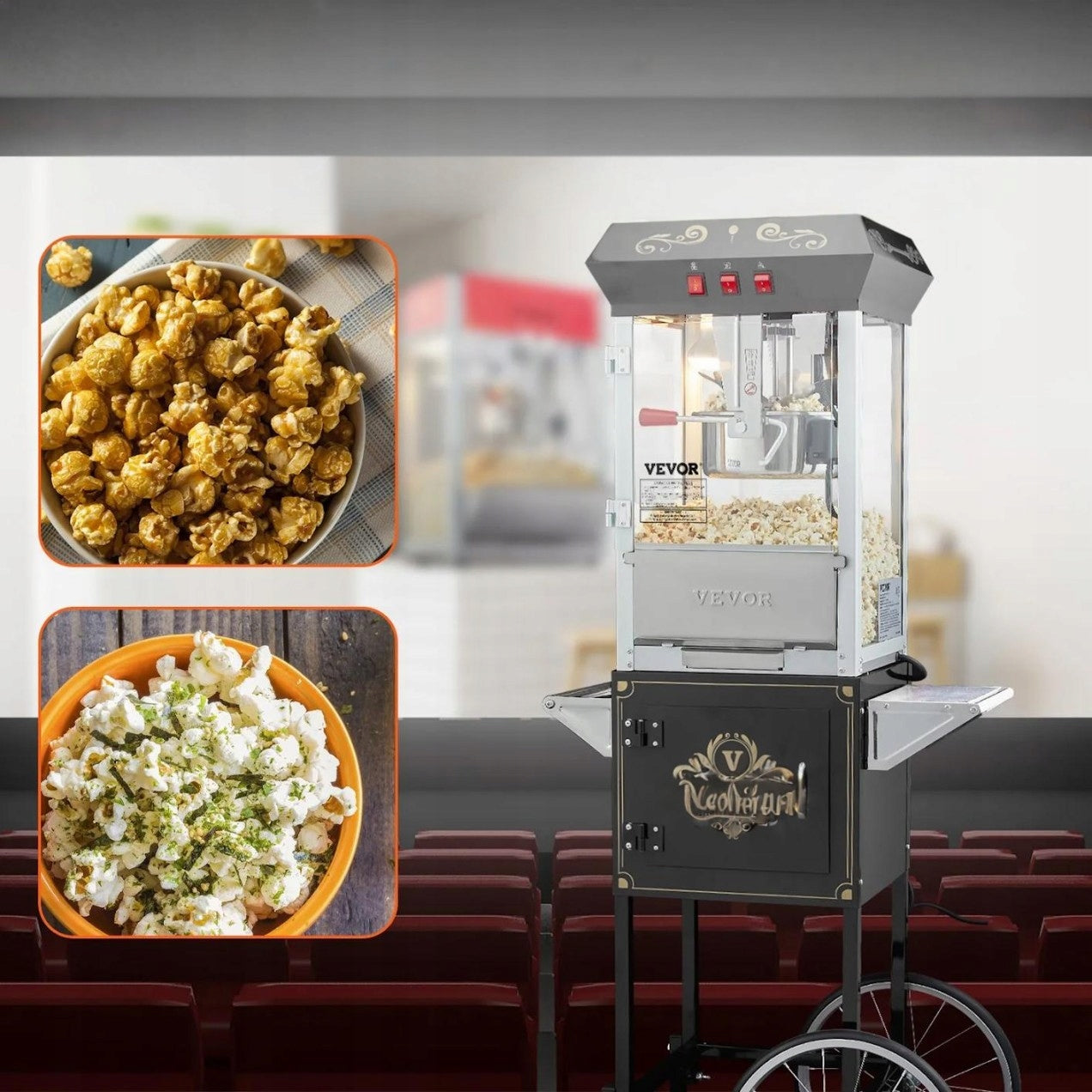 Popcorn Machine With Trolley 850W 8oz Cinema Style Manufacturer code 5907021466585