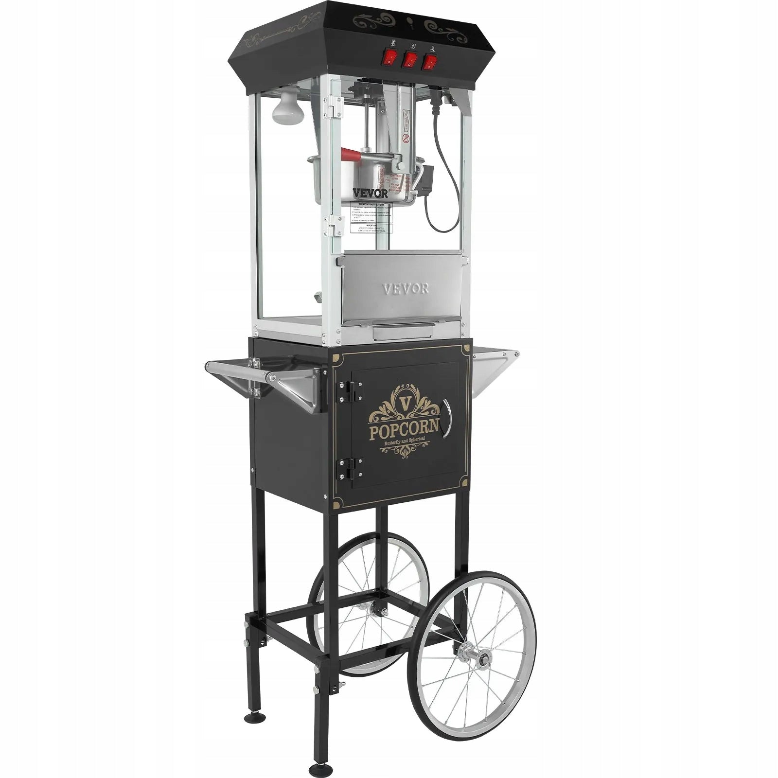 Popcorn Machine With Trolley 850W 8oz Cinema Style
