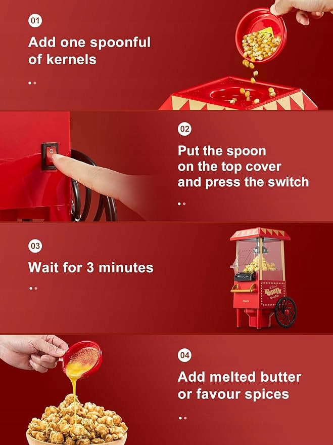 Popcorn machine REEMIX GPM-820 red 1200 W EAN (GTIN) 6910472385724