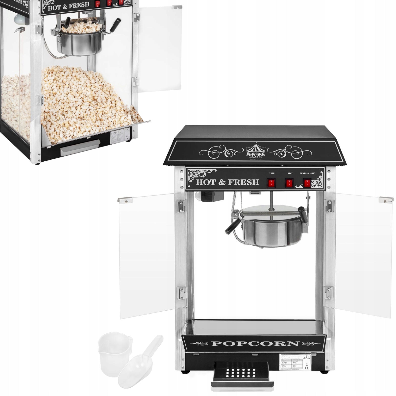 Popcorn machine Royal Catering RCPS-16.2 black 1600 W / 10010545 Manufacturer code 10010545