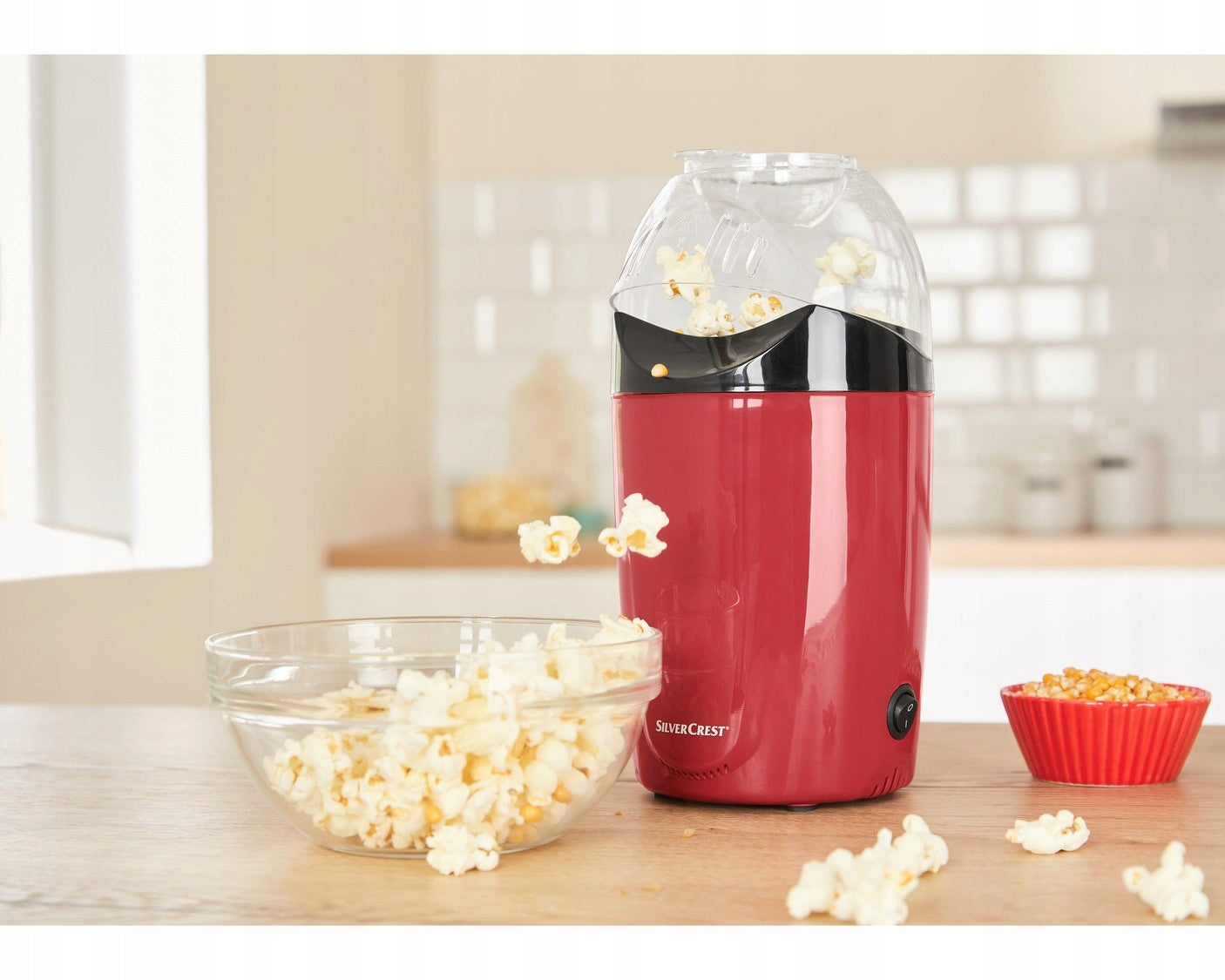 Popcorn machine SilverCrest SPCM 1200 C1, 1200 W, ca. 60 g popcorn Dominant color red