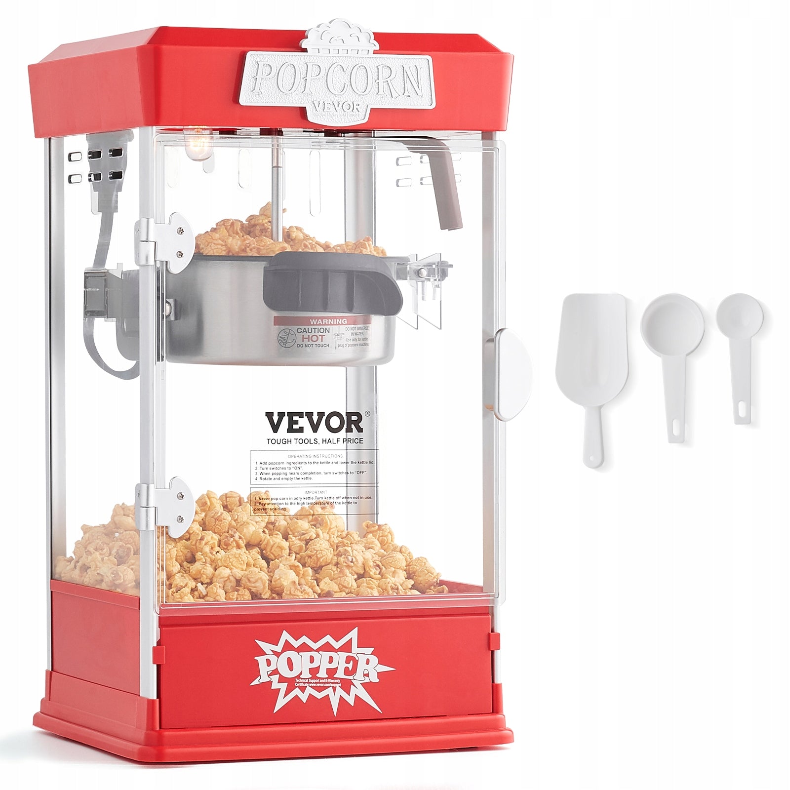 Popcorn machine Vevor 6077 red 480 W
