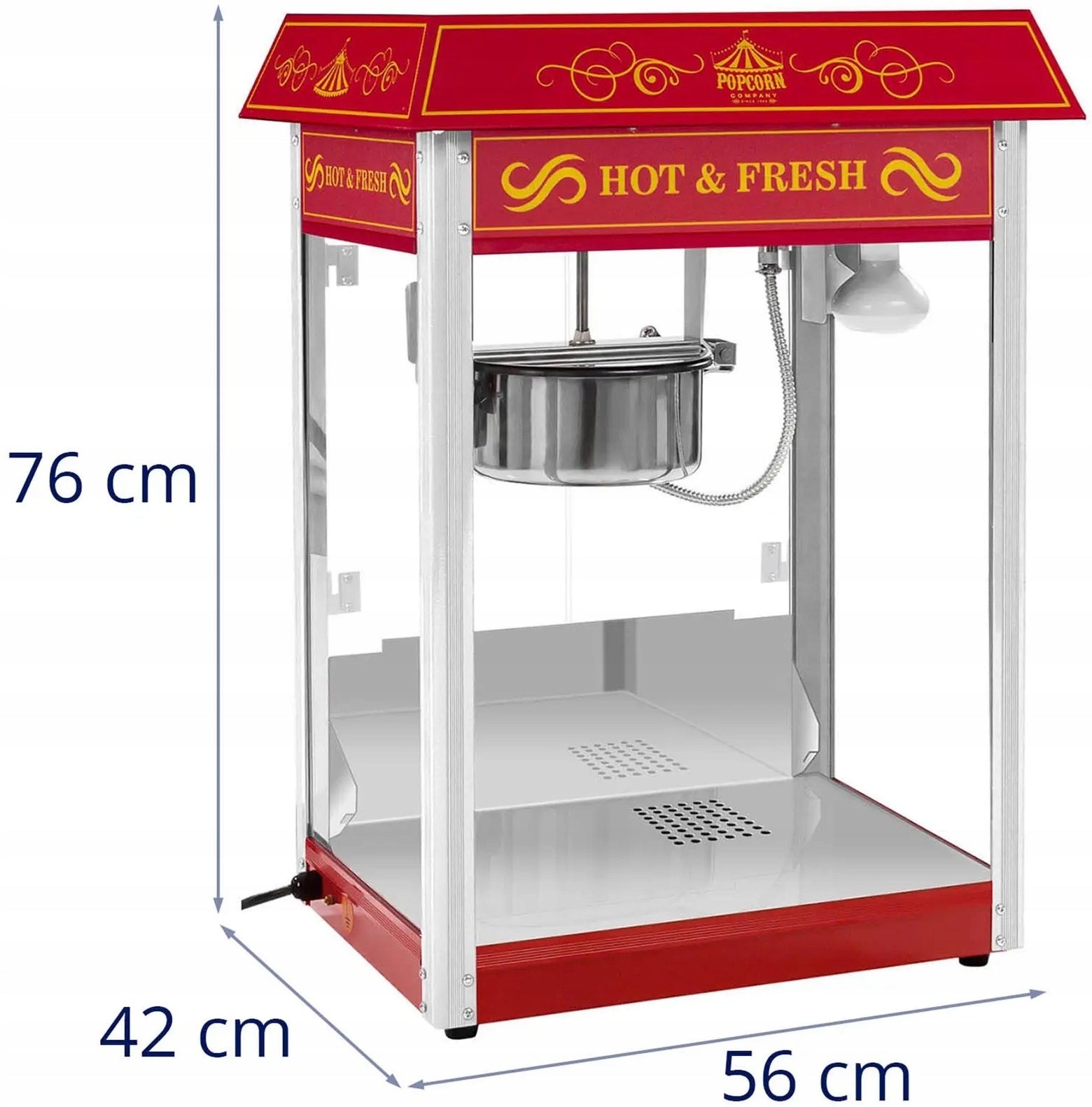 Popcorn machine design retro red Royal Catering RCPS-16.3 10010546 Packaging status original