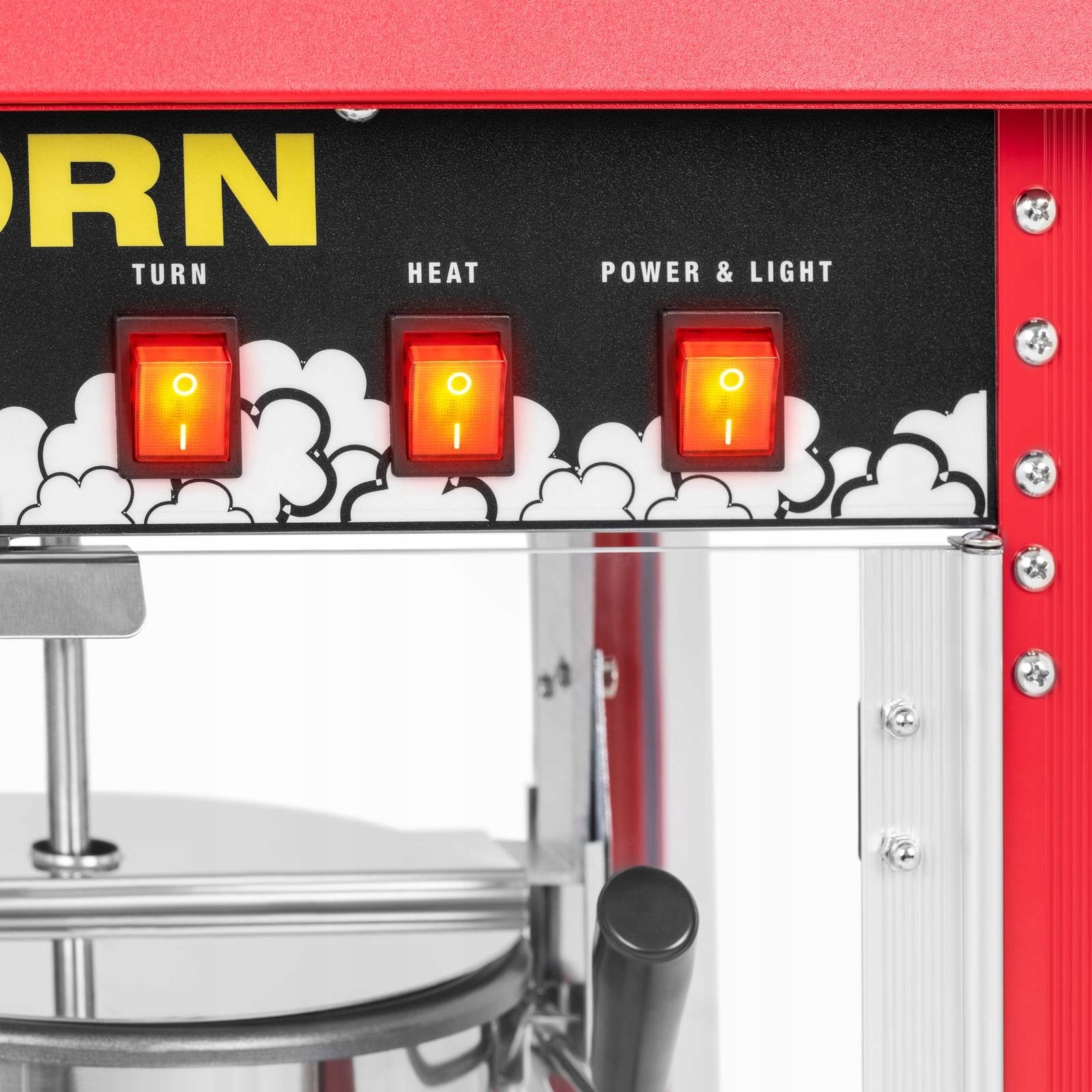Popcorn machine - red with visor - 1500 W - 5 kg/h / 10010087 Brand Royal Catering