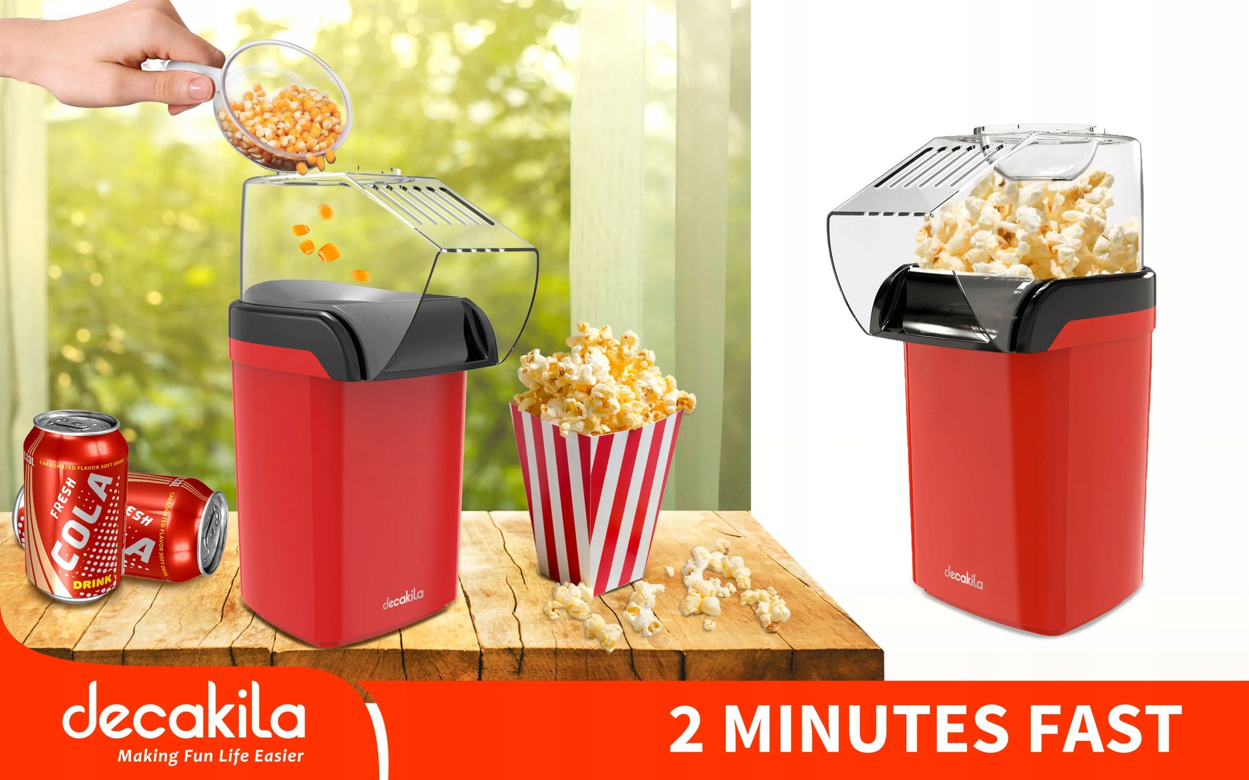 Popcornovač horkovzdušný 1200W, Decakila