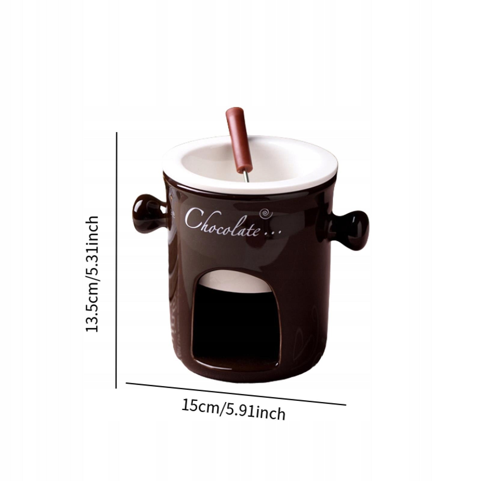 Porcelain Chocolate Fondue Chocolate Fondue Mug Butter Heater Food brown Brand no brand