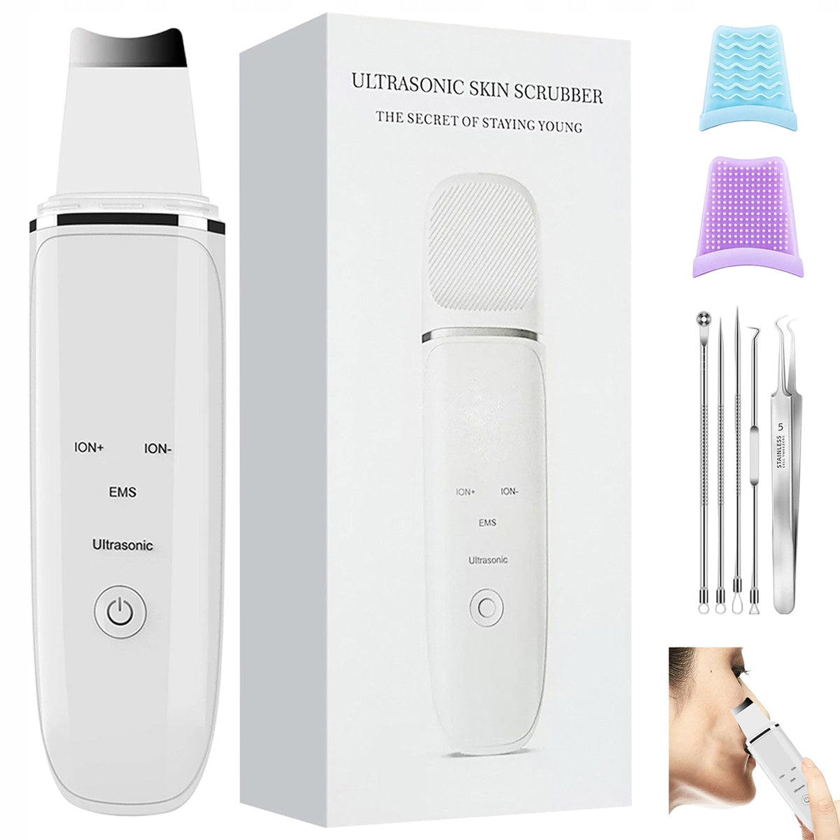Pore Cleaner Ultrasonic Skin Scrubber Blackhead Removal Facial Device
