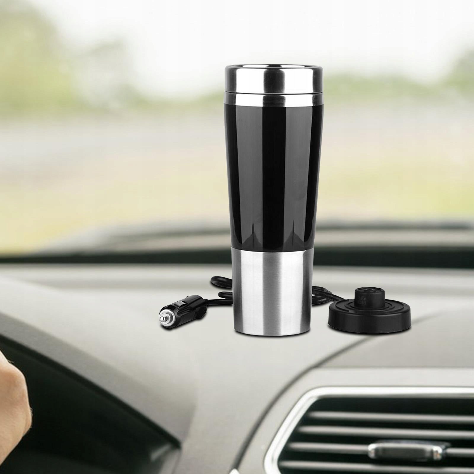 Portable 12V Car Kettle Boiler Stainless Steel 450ml Heated Water Black Brand no brand
