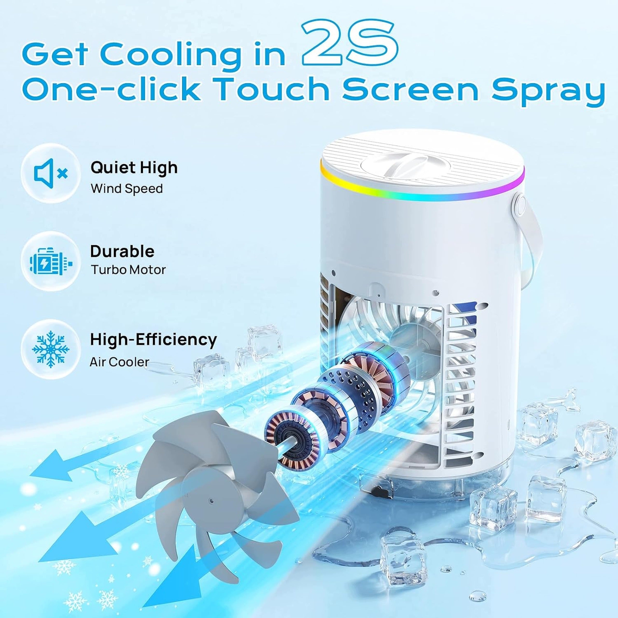 Portable Air Conditioner 4in1 Air Cooler 1200ml Timer 2-4-8h Remote Control Brand no brand