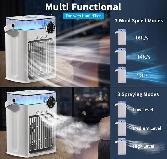 Portable Air Conditioner 4in1 Mobile Ice Fan 3Speeds Clima Manufacturer code B0BPC27BGW