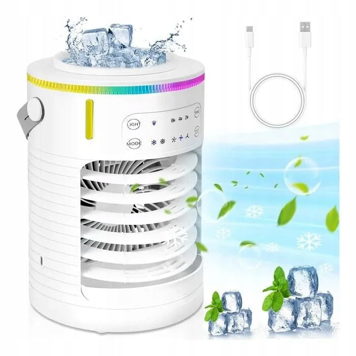 Portable Air Conditioner Fan 600ml USB Humidifier 3 Speed Quiet A