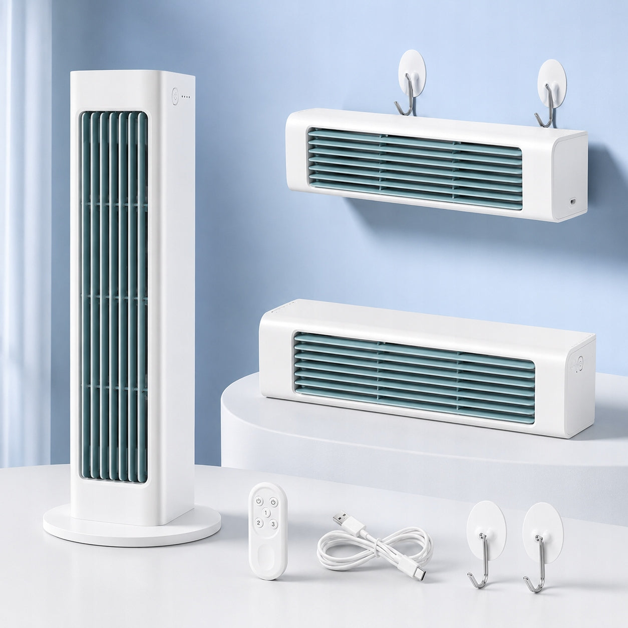 Portable Air Conditioner Fan With 4000mA Remote Wall Fan Packaging status original