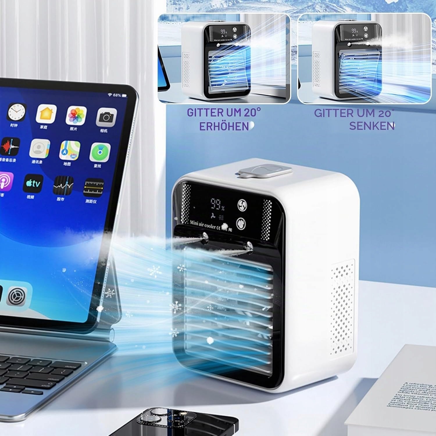 Portable Air Conditioner Mist Adjustable Angle Cooling Fan Brand no brand