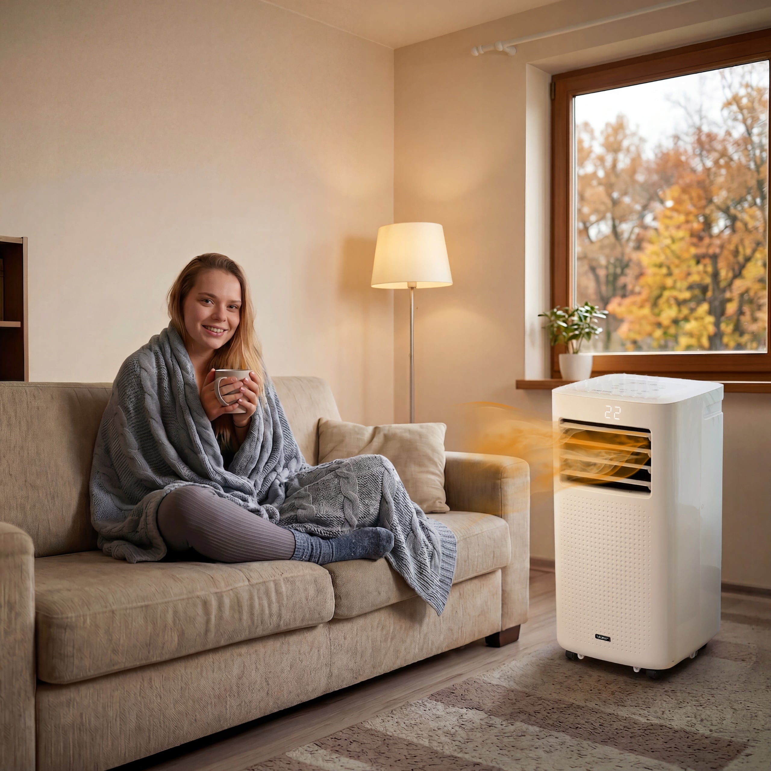 Portable Air Conditioner Quiet Small 3kW 30m2 Yoer Dehumidifies WiFi Heating Function Heating power 2200 W