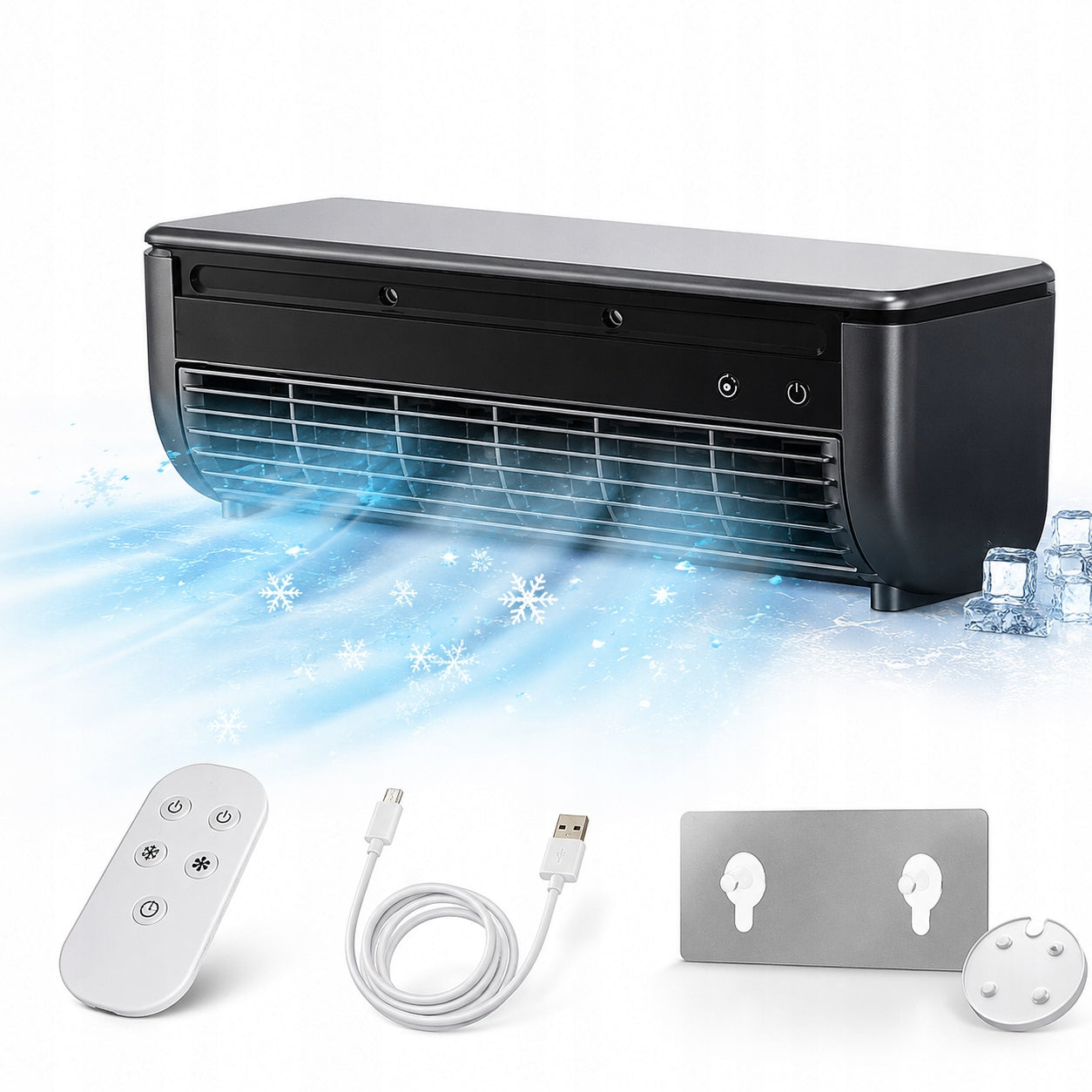 Portable Air Conditioner, Remote-Controlled Mist Cooling,Desk/Wall Dual-Use