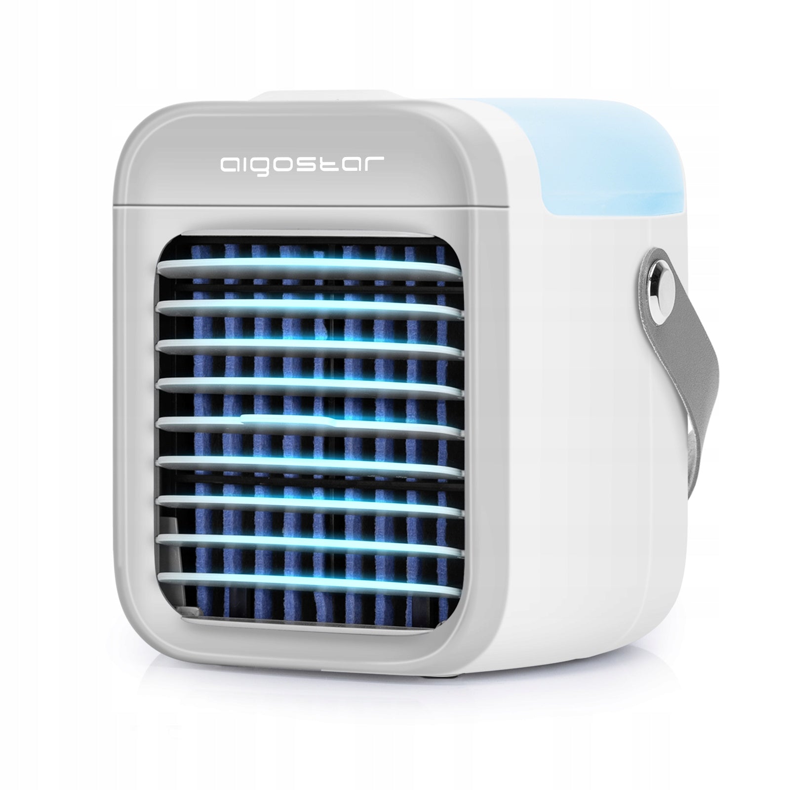 Portable Air Conditioner, USB, 7 Inch, 9 Blades, 3 Speeds, 2000 mAh, White