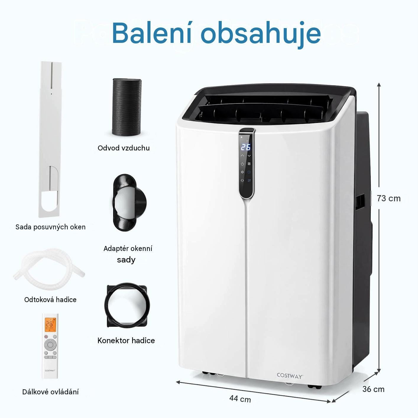 Portable Air Conditioning 5in1 FP11190DE-BK, 14000 BTU, 47 dB, White Manufacturer code FP11190DE-BK