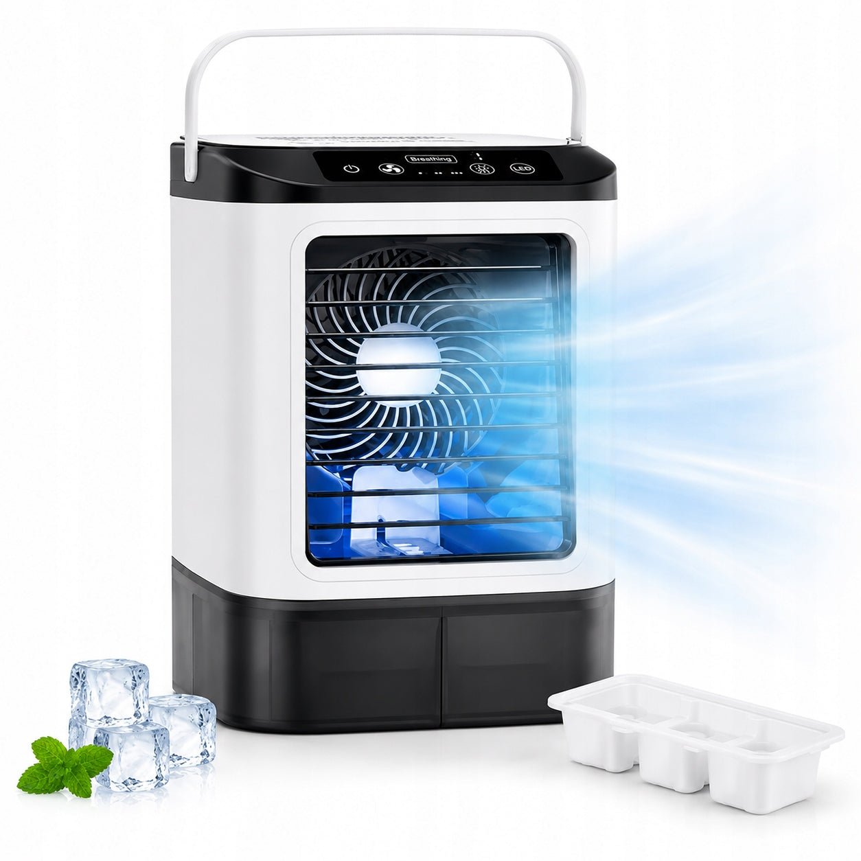 Portable Air Cooler 900ml USB 3 Speed Mist Fan LED Light Ice