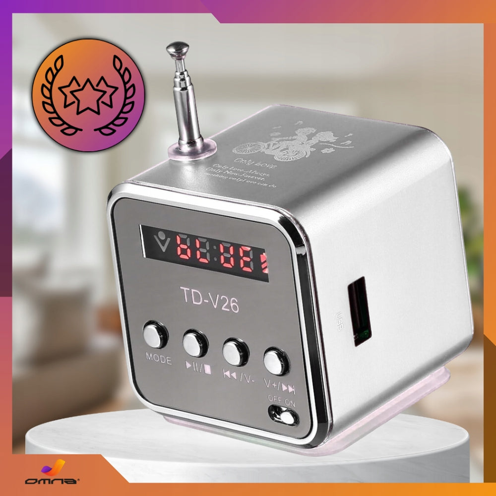 Portable Battery Operated FM Radio with FM Led Speaker USB Kitchen Radio Manufacturer code TD-V26
