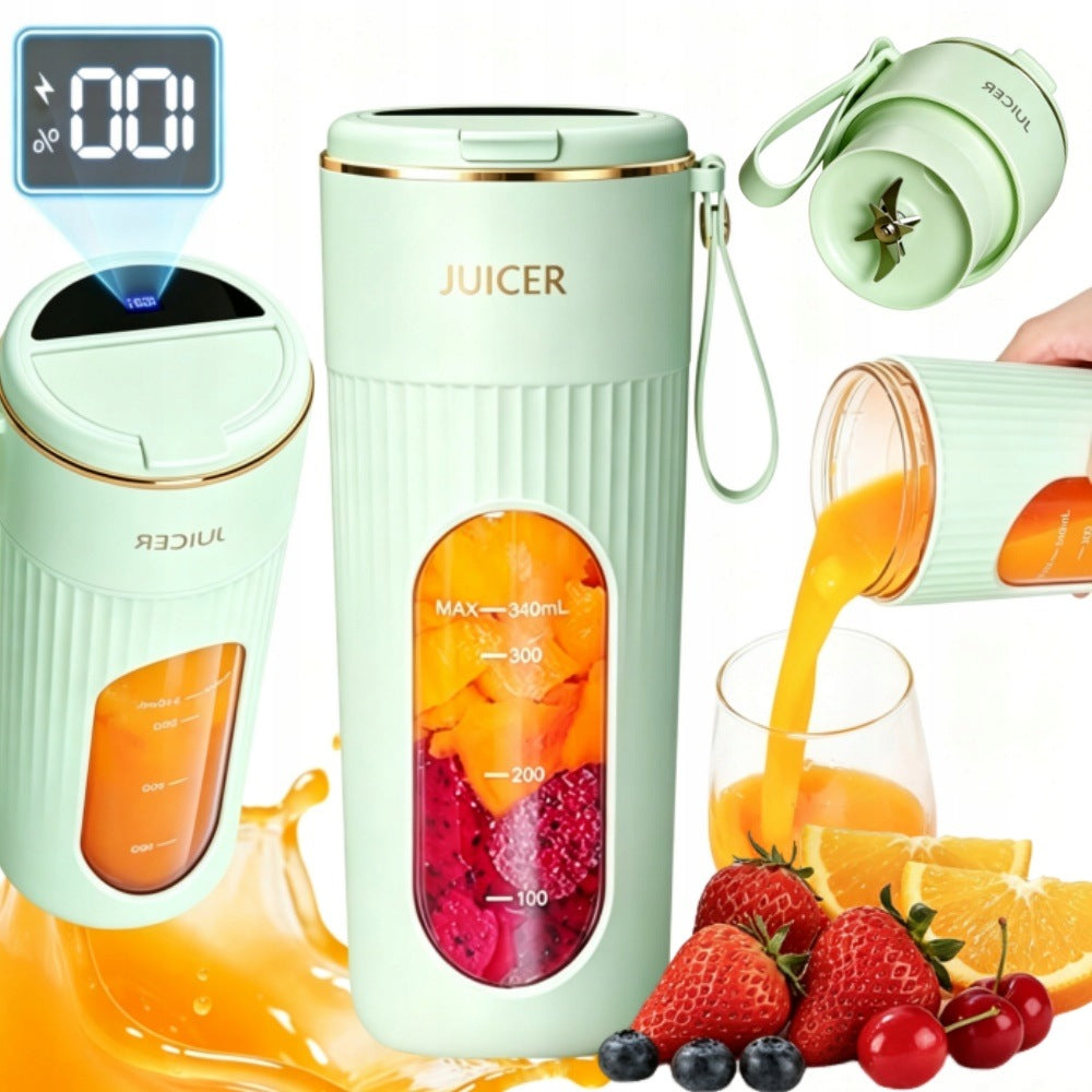 Portable Blender with Intelligent 340ML Speed Adjustment Safe Green