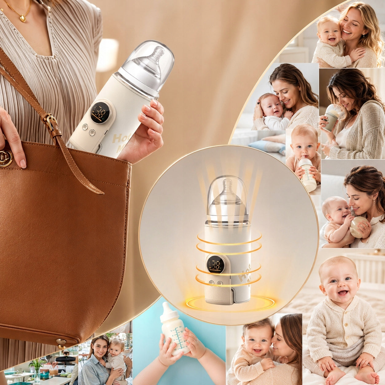 Portable Bottle Warmer 8000mAh Built-in Battery 6 Temp Settings Manufacturer code Y-K6
