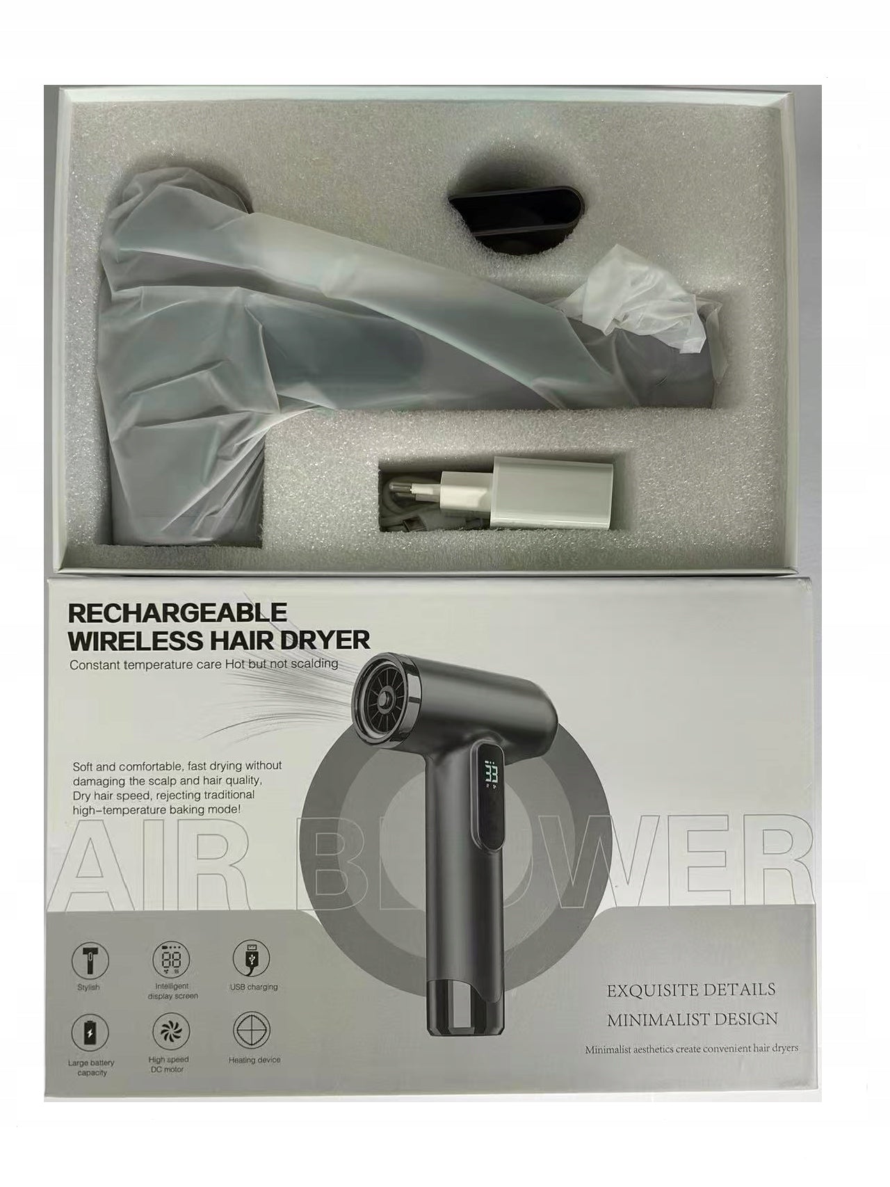 Portable Cordless Hair Dryer with Charging Model 6900810568032