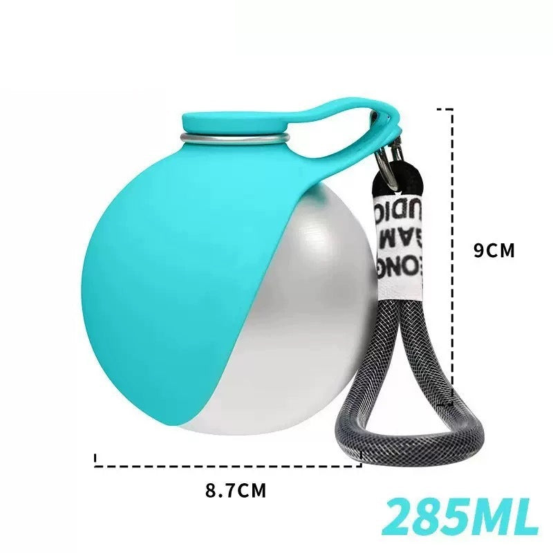 Portable Dog Water Bottle with Lanyard, Airtight, Spherical 285ML Packaging status original