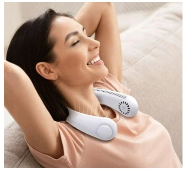 Portable Fan Neck Fan USB Cooling Mobile Dominant color white