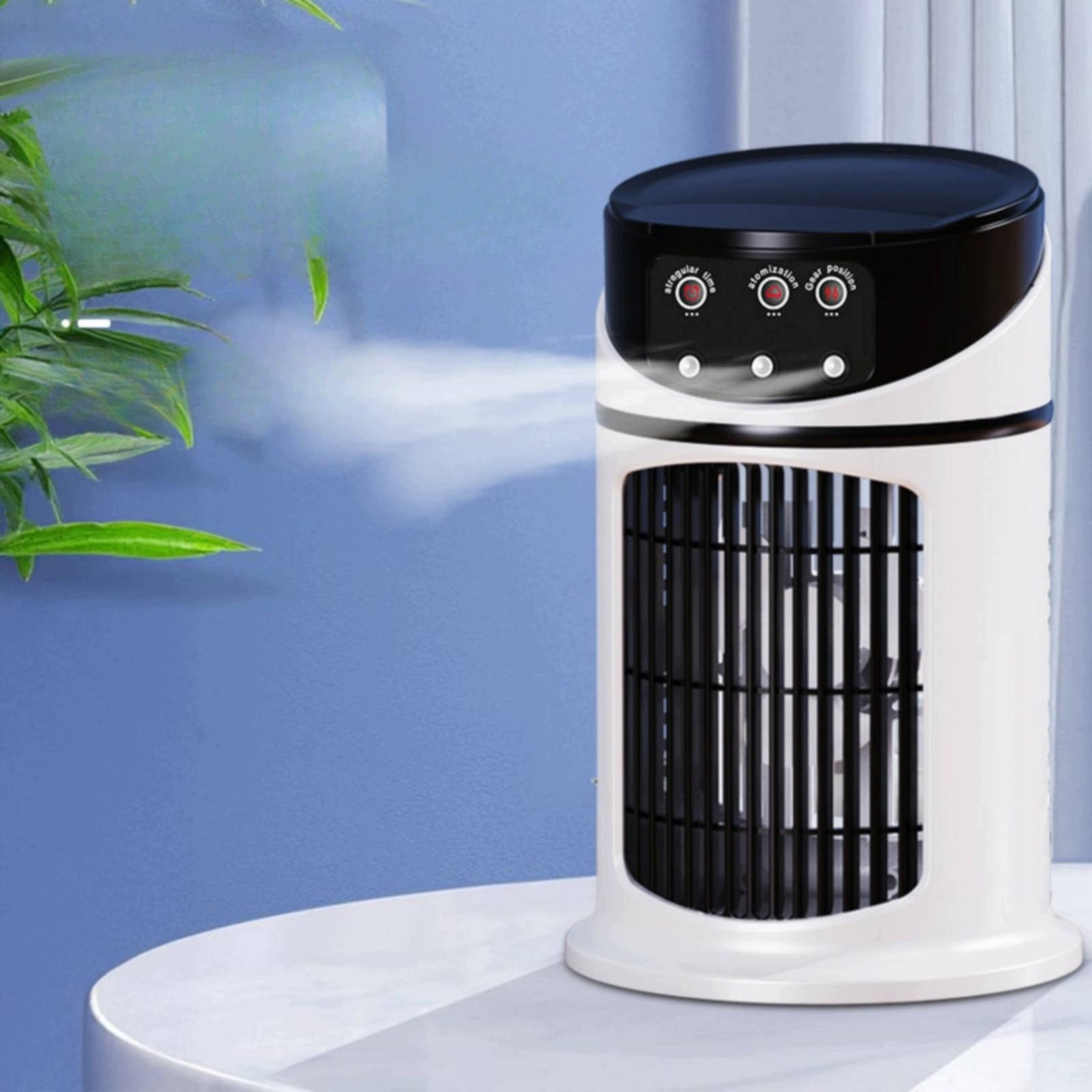 Portable Fan with Humidifier USB-Powered Humidifying Fan Compact for Office Packaging status original