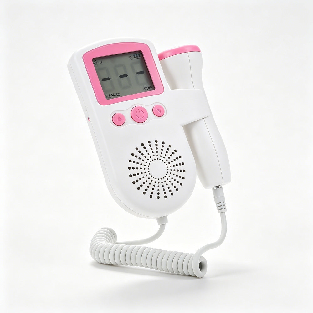 Portable Fetal Heartbeat Detector Ultrasonic Probe FHR Batteries