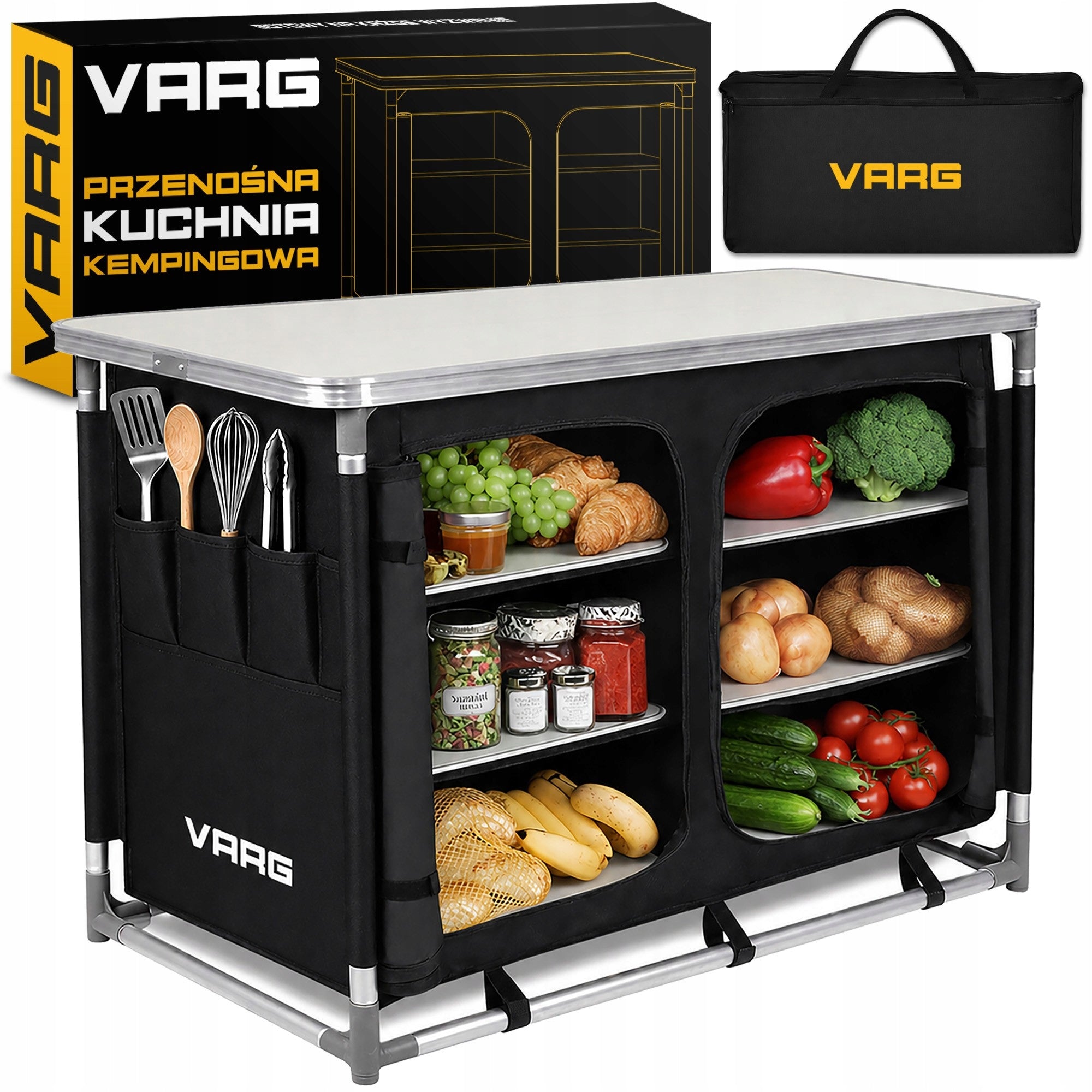 Portable Kitchen Camping Folding Cabinet 97×47,5×78 cm with Bag Pouch