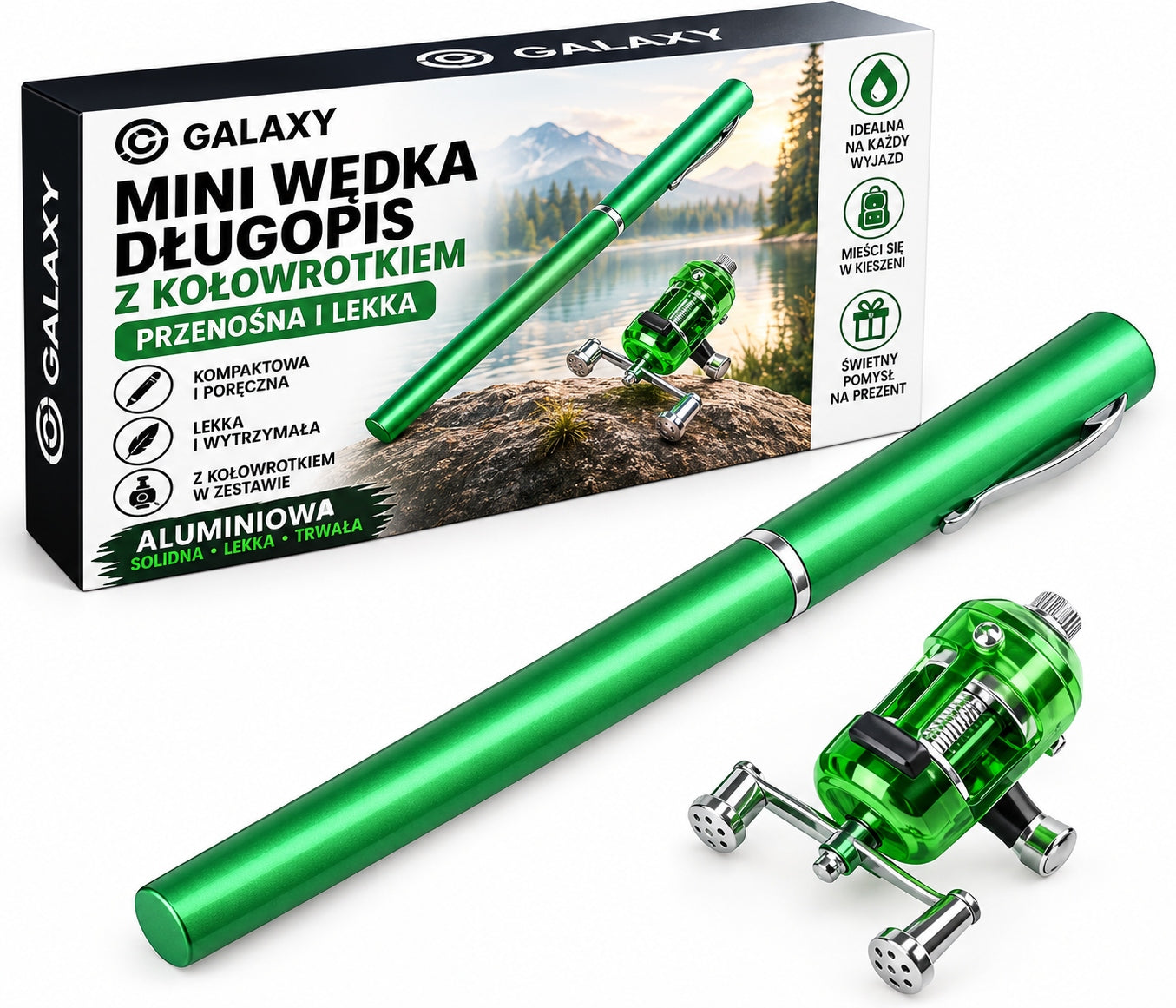 Portable Mini Fishing Rod Pen Reel with Aluminum For Pocket Lightweight