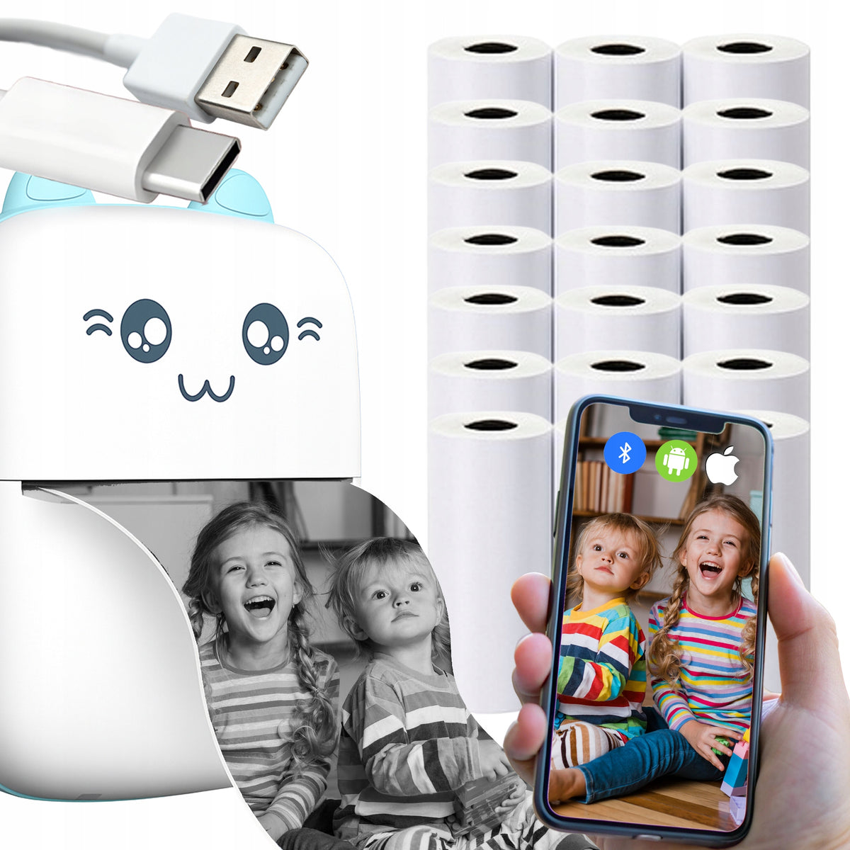 Portable Mini Thermal Printer Print DAZAKIDS for Photos from Phone Packaging status original