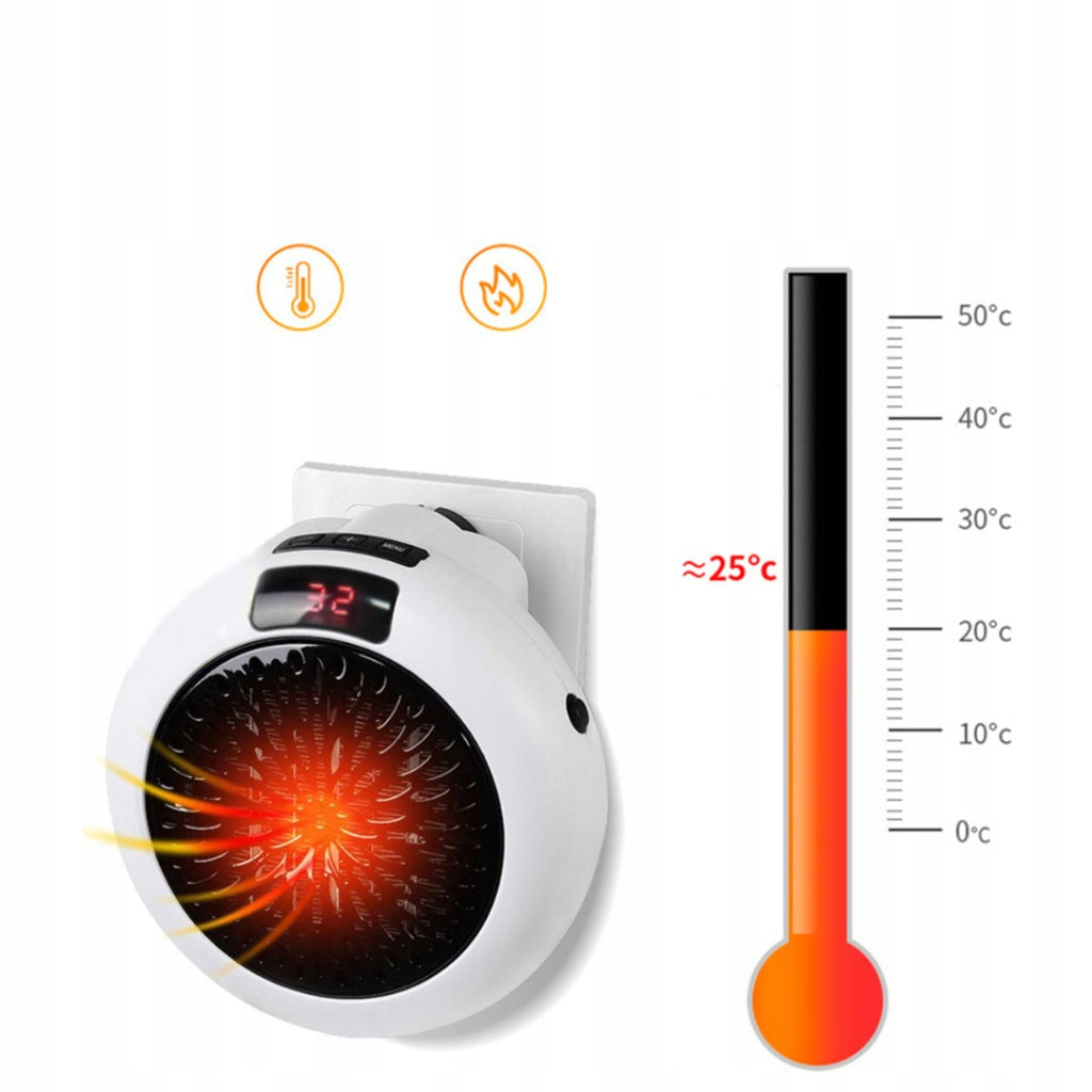 Portable Mini Wall Heater 900W with Remote Control White Brand no brand