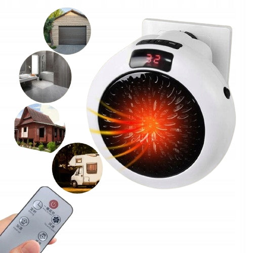 Portable Mini Wall Heater 900W with Remote Control White
