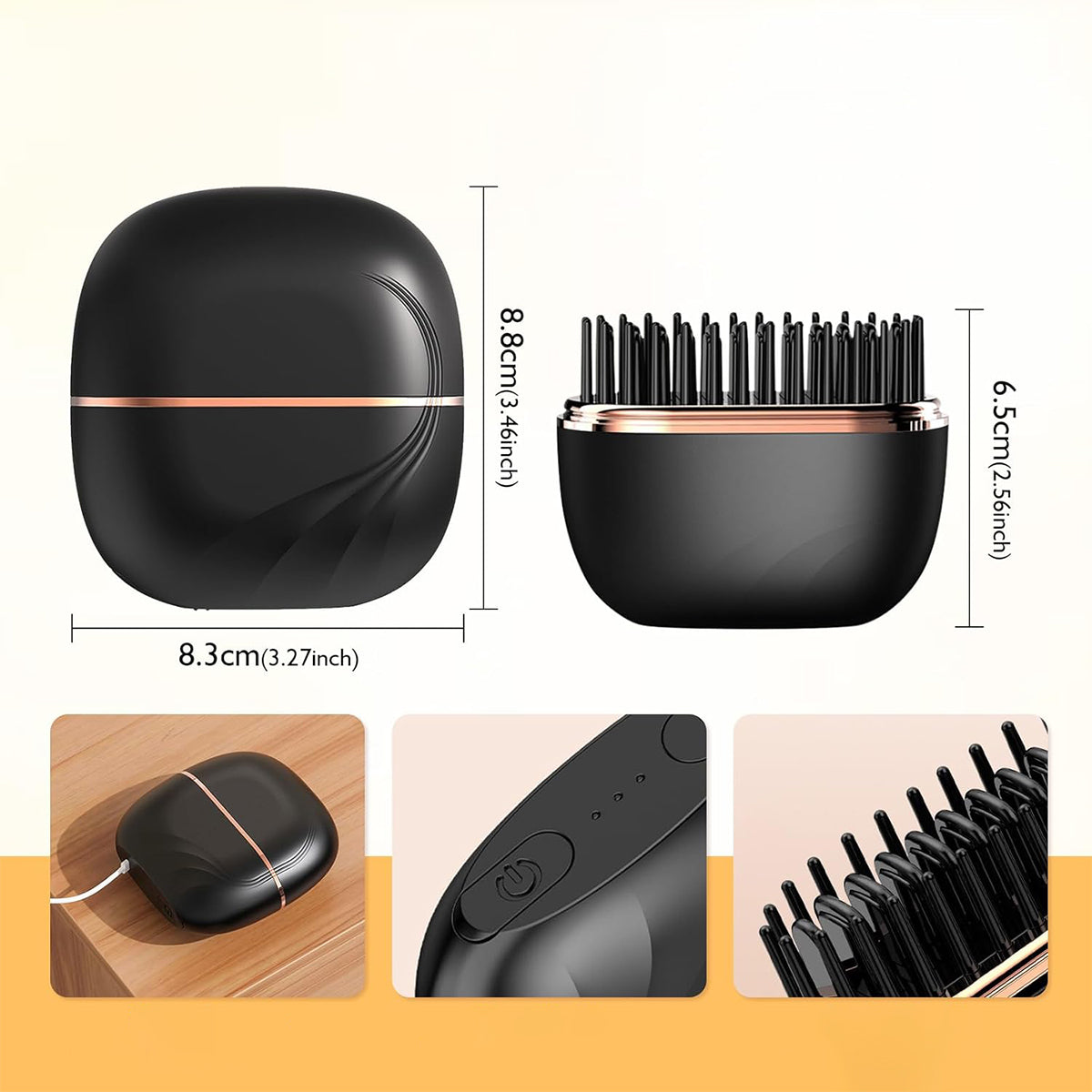 Portable Mini Wireless Straightening Brush 25W Brand no brand