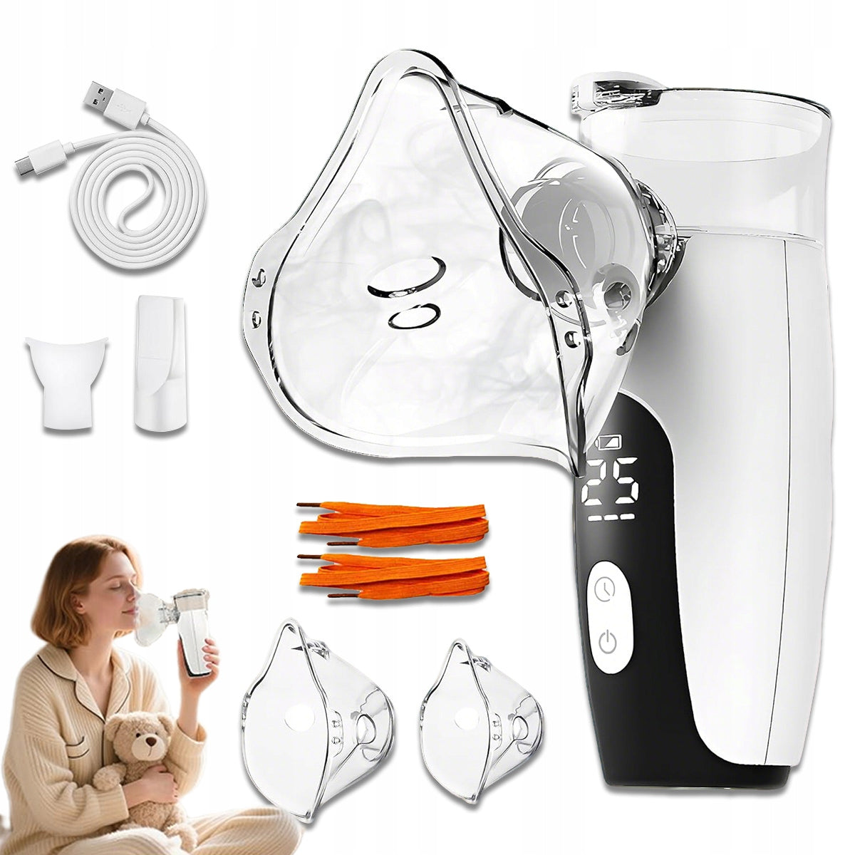 Portable Nebulizer Inhaler Ultrasonic Kids + Power Supply Quiet