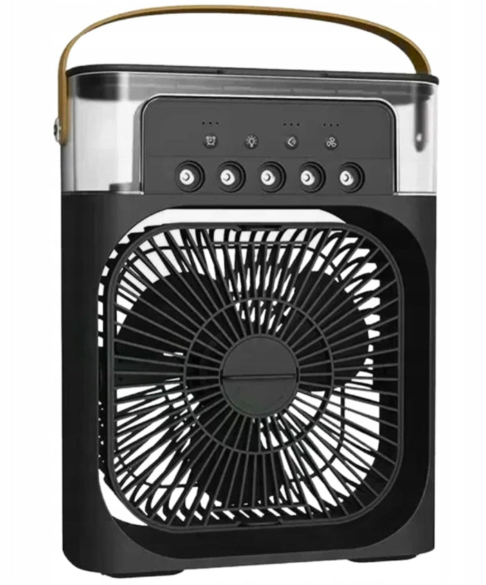 Portable Quiet Fan Humidifier Air Conditioner 3in1 USB for Water Black Packaging status original