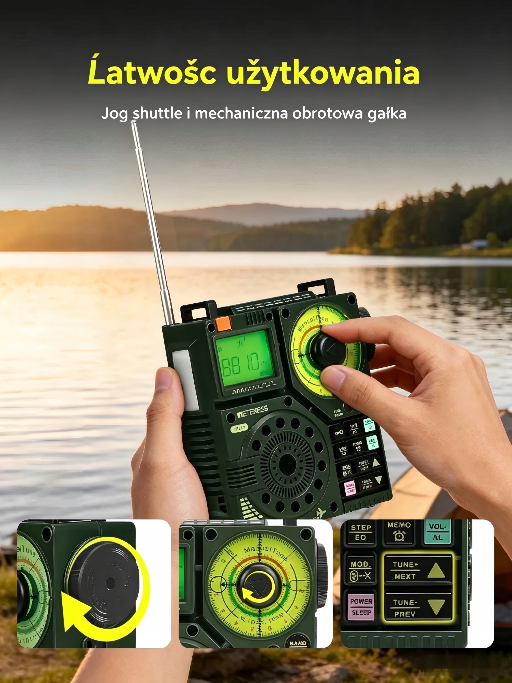 Portable Radio Retekess,5W, Ideal for Hiking FM AIR Band Radio Packaging status original