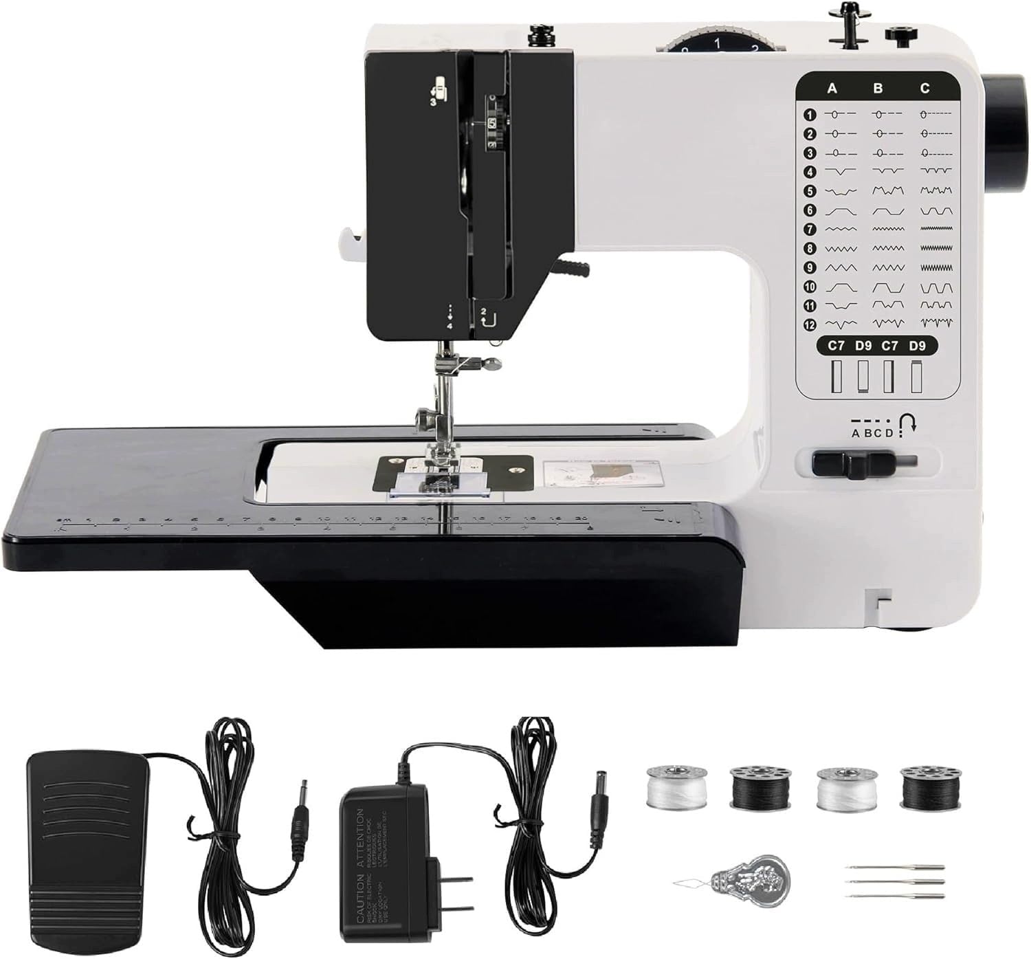 Portable Sewing Machine 38 Stitches Magnifying Table LED Pedal Brand no brand