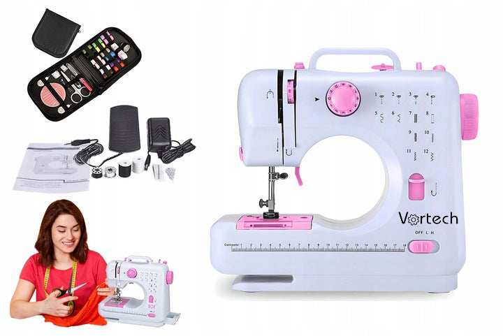 Portable Sewing Machine With Pedal VORTECH + Tailor Set Freebie Packaging status original