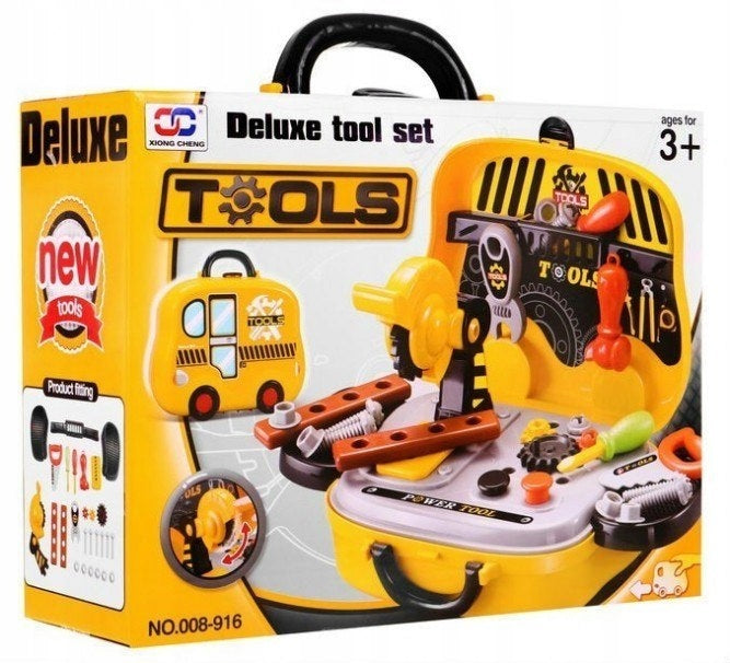 Portable Suitcase/Car Tools Set For Children Color yellow