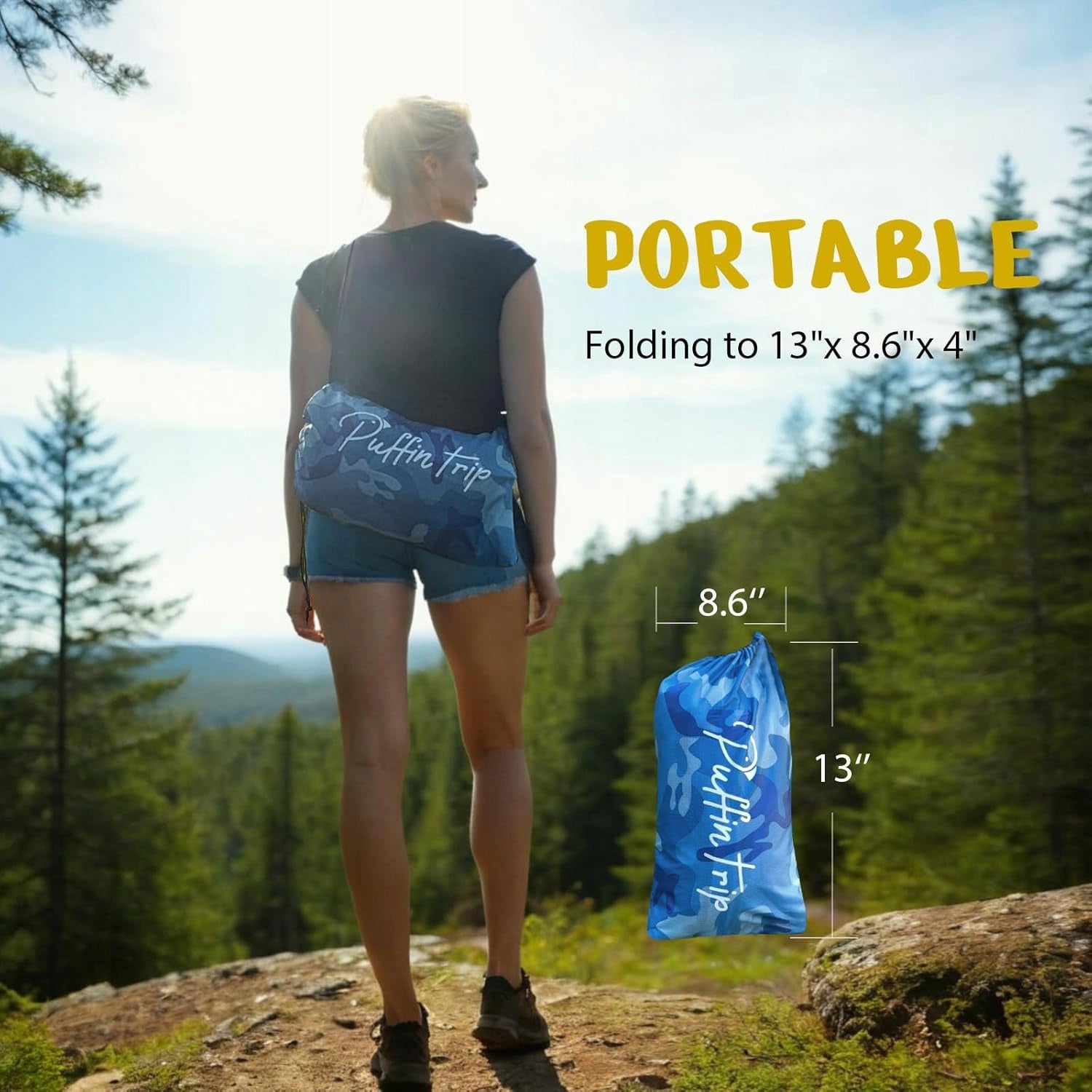 Portable Sun Lounger Inflatable Air Couch Ergonomic Blue Packaging status original