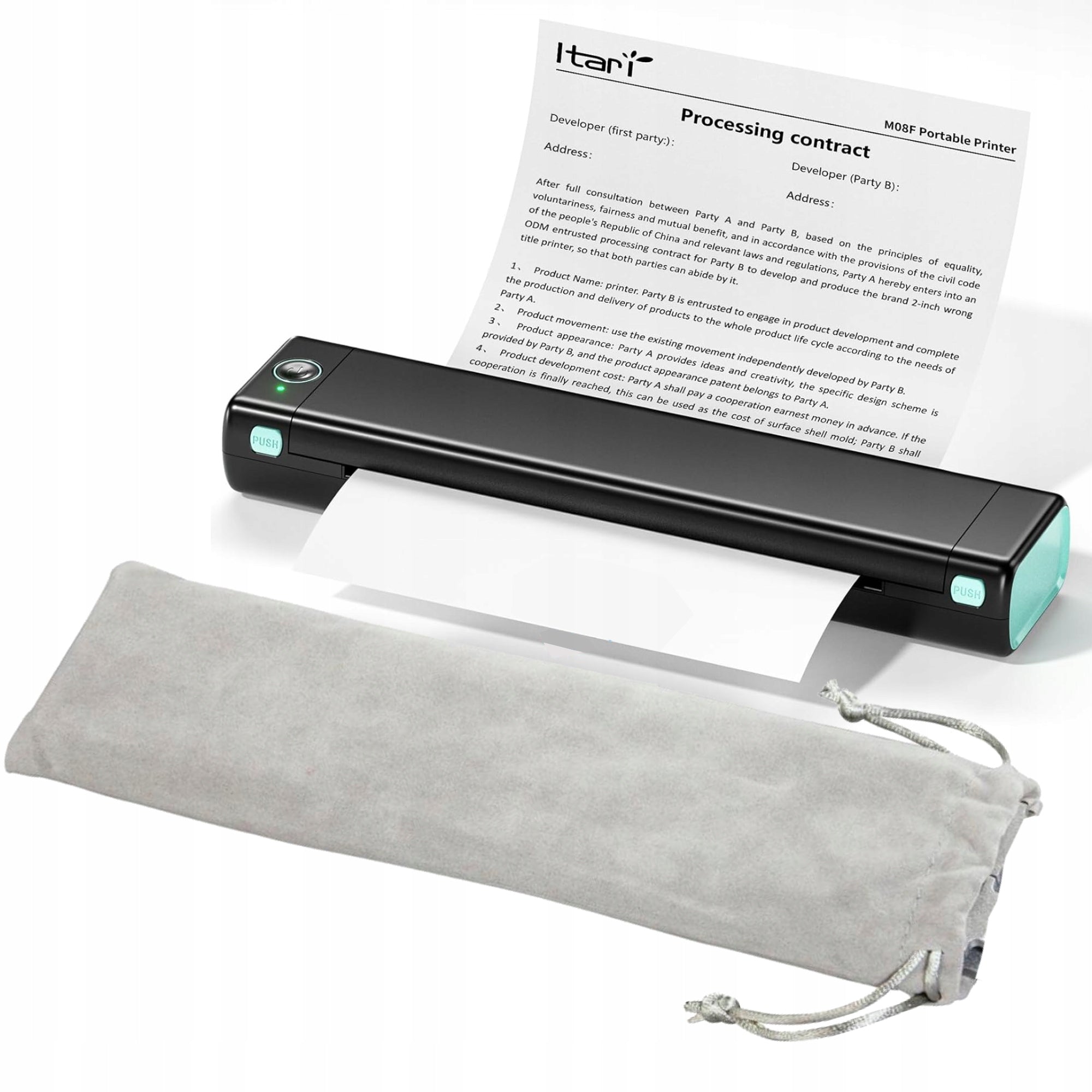 Portable Thermal Printer Phomemo M08F bluetooth for A4 documents tattoo Packaging status original